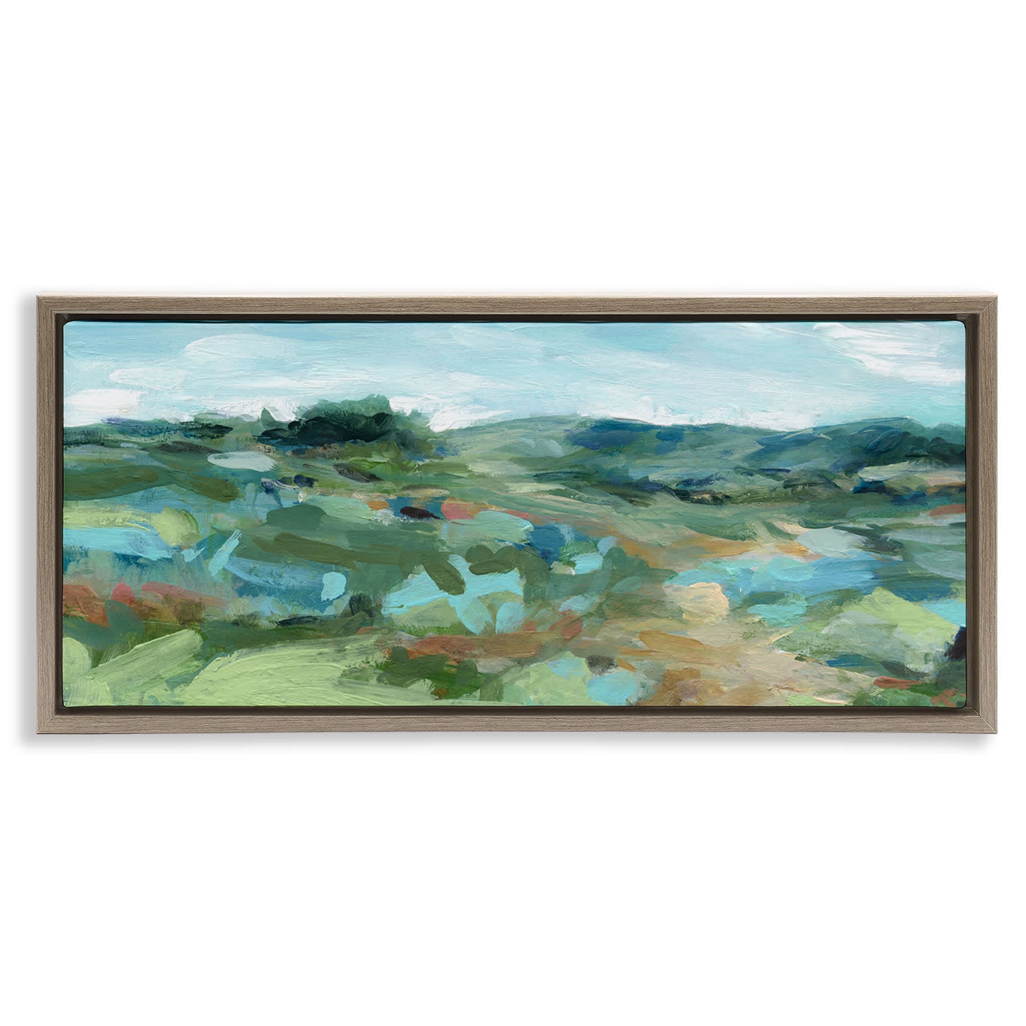 Stupell Industries BS-268-FFE-13X30 Painterly Landscape Greenery Floating Frame design by Carol Robinson