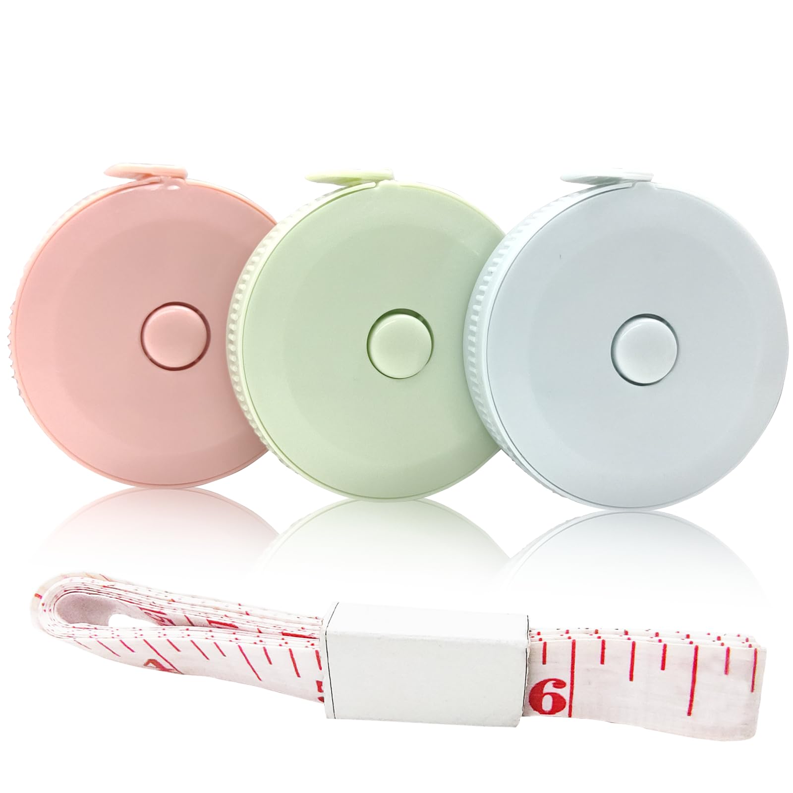 Ahfiwaso  Mini Retractable Tape Measure 3 Packs Soft Fabric Sewing Ruler 1 Pieces Flexible Pocket Size Dual Sided 150CM Tailor Measuring Tapes