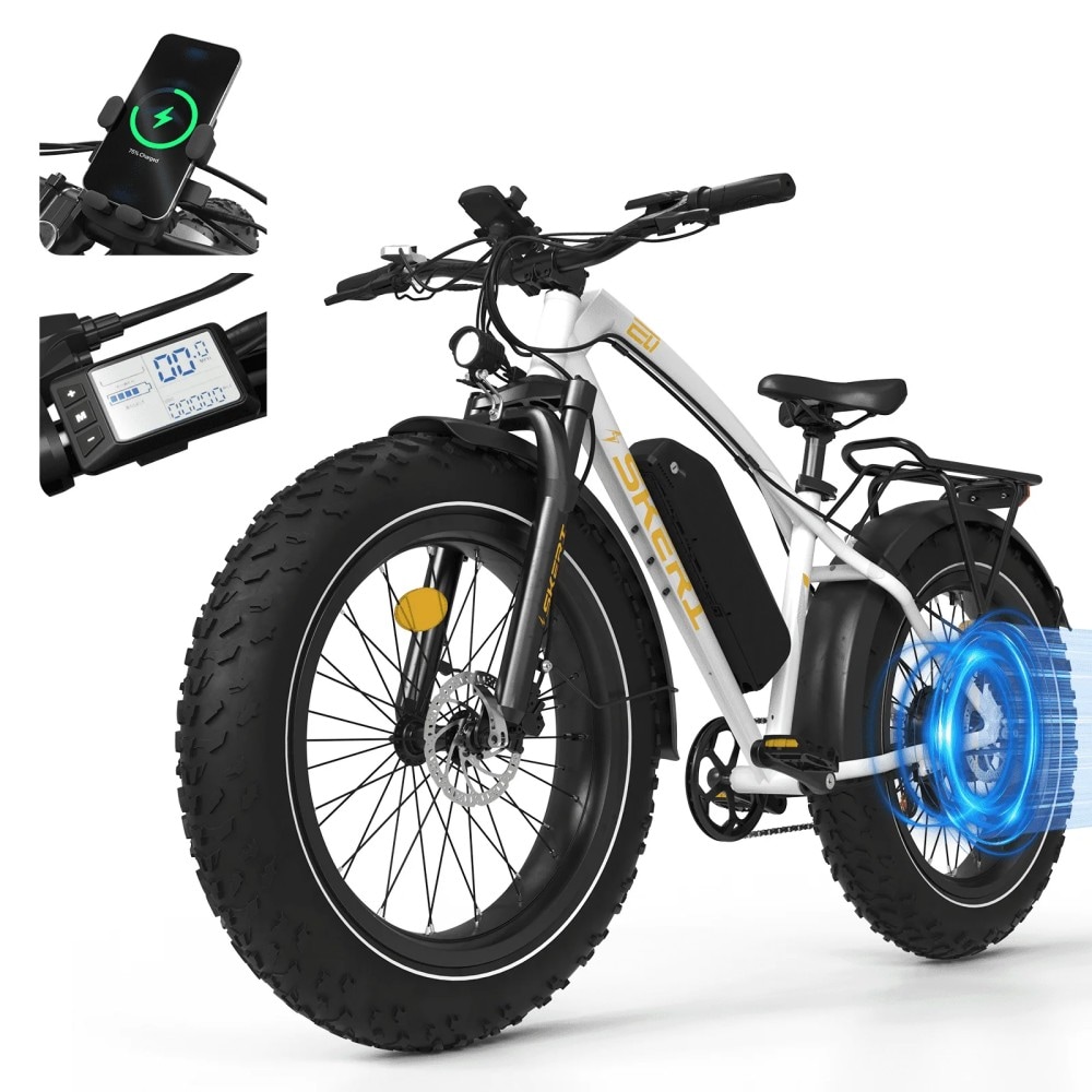 Skeri  Electric Scooter-26inchx4.0inch Fat Tire E Bike-1000W Motor-48V 15.6Ah Removable Electric Bike for Adults-60 Miles-25 mph-Electric Bicycle with 7 Speed and Front Suspension