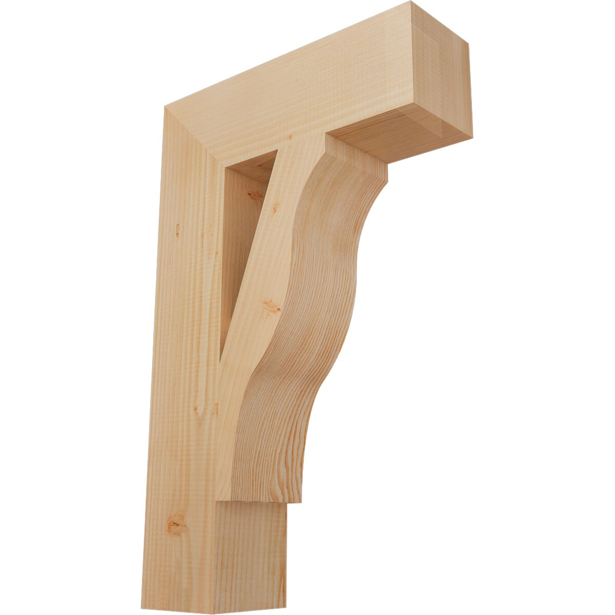 Ekena Millwork BKT06X20X32FST05SDF Funston Block Smooth 5-1/2-in x 20-in x 32-in Douglas fir Brown Wood Standard bracket