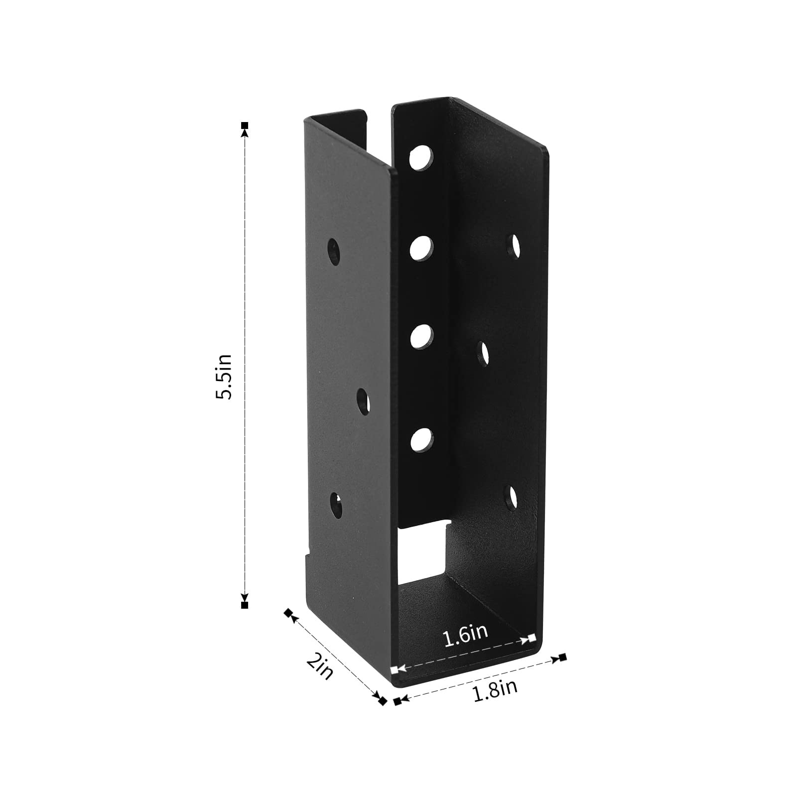 Etokfoks  Concealed Joist Hanger 24 Pack 2x6 Size Q235B Steel 0 08 in Thick Black Powder Coated Waterproof Rustproof with Screws and Drill