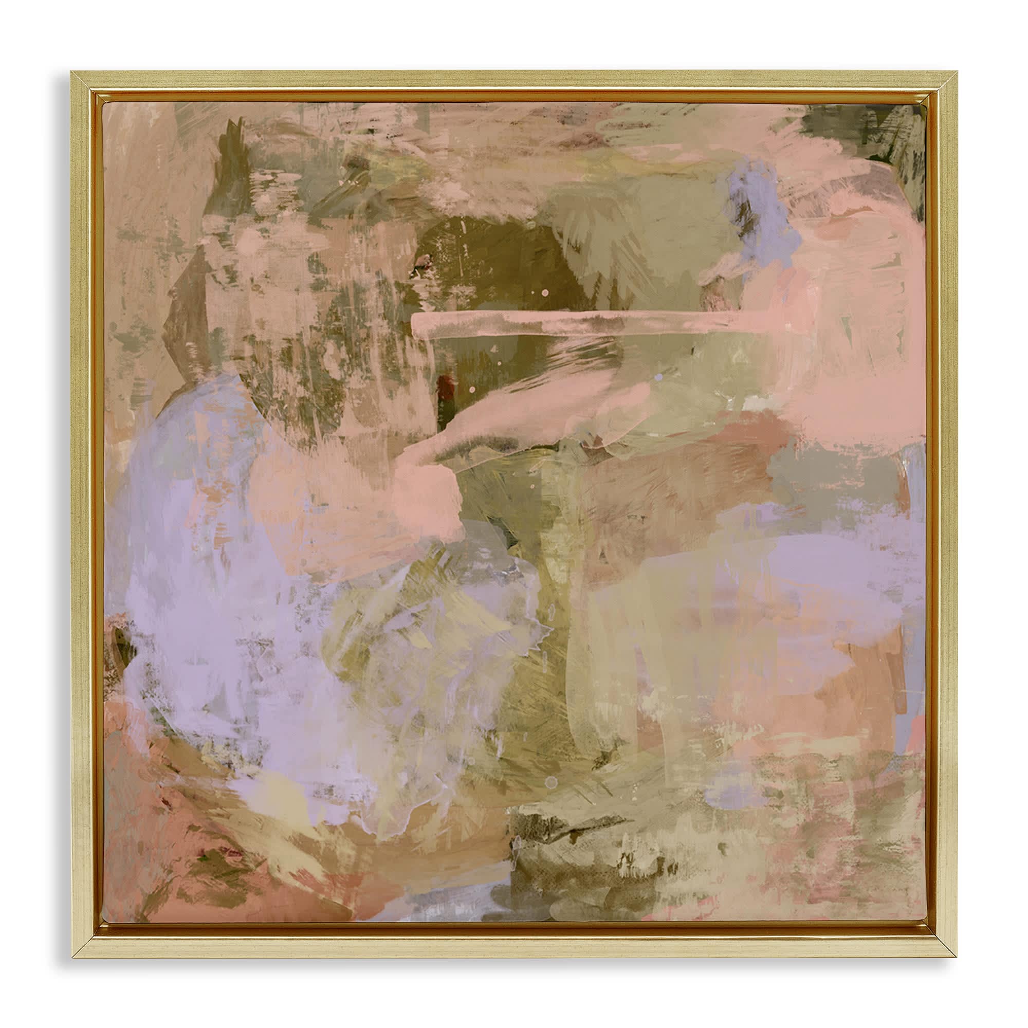 Stupell Industries BS-636-FFG-24X24 Earth Tones with Pastel Accents Gold Framed Floater Canvas Wall Art By Hayley Michelle 25 x 25
