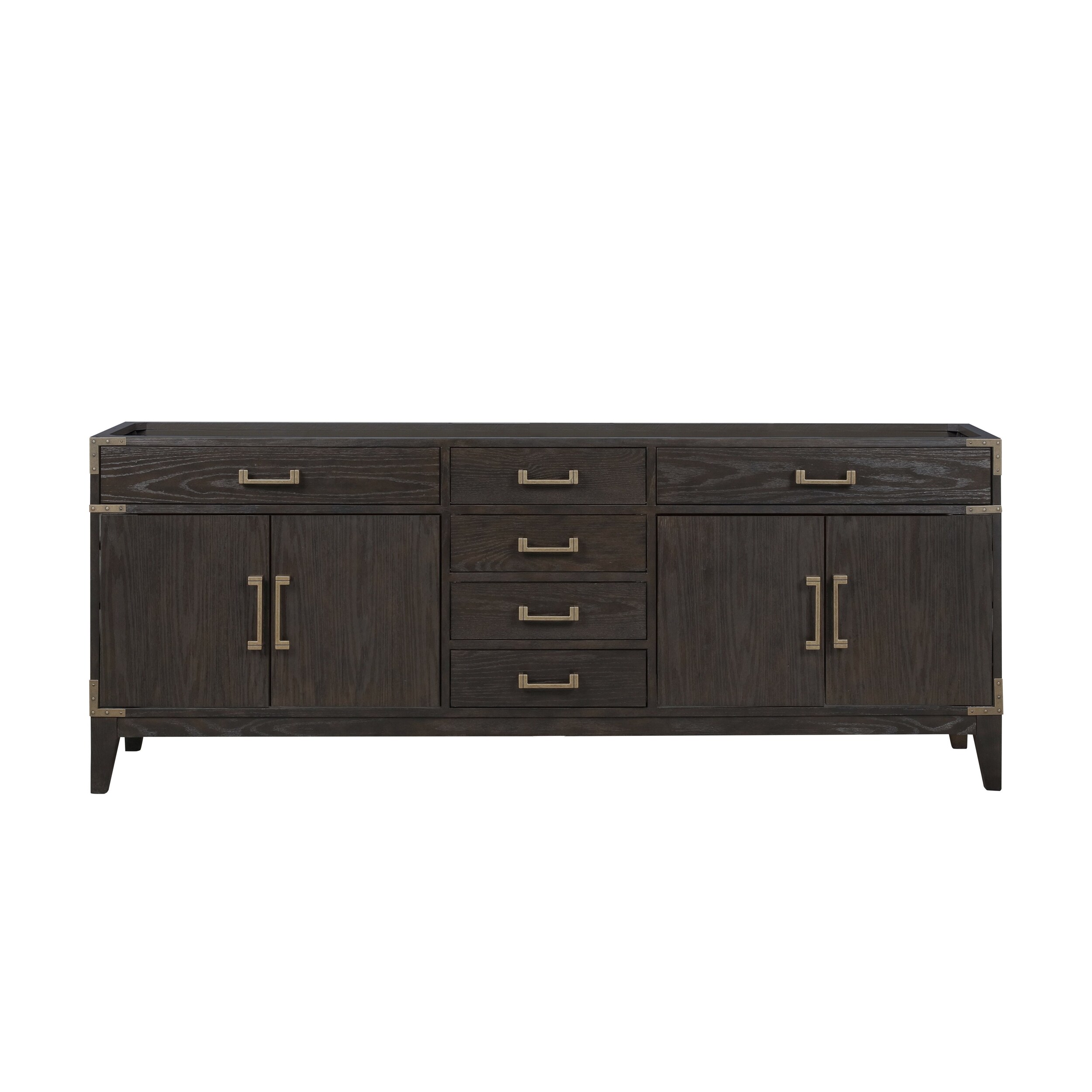 Lexora LVW84DK000 Wilton 84-in Brown Oak Bathroom Vanity Base Cabinet without Top