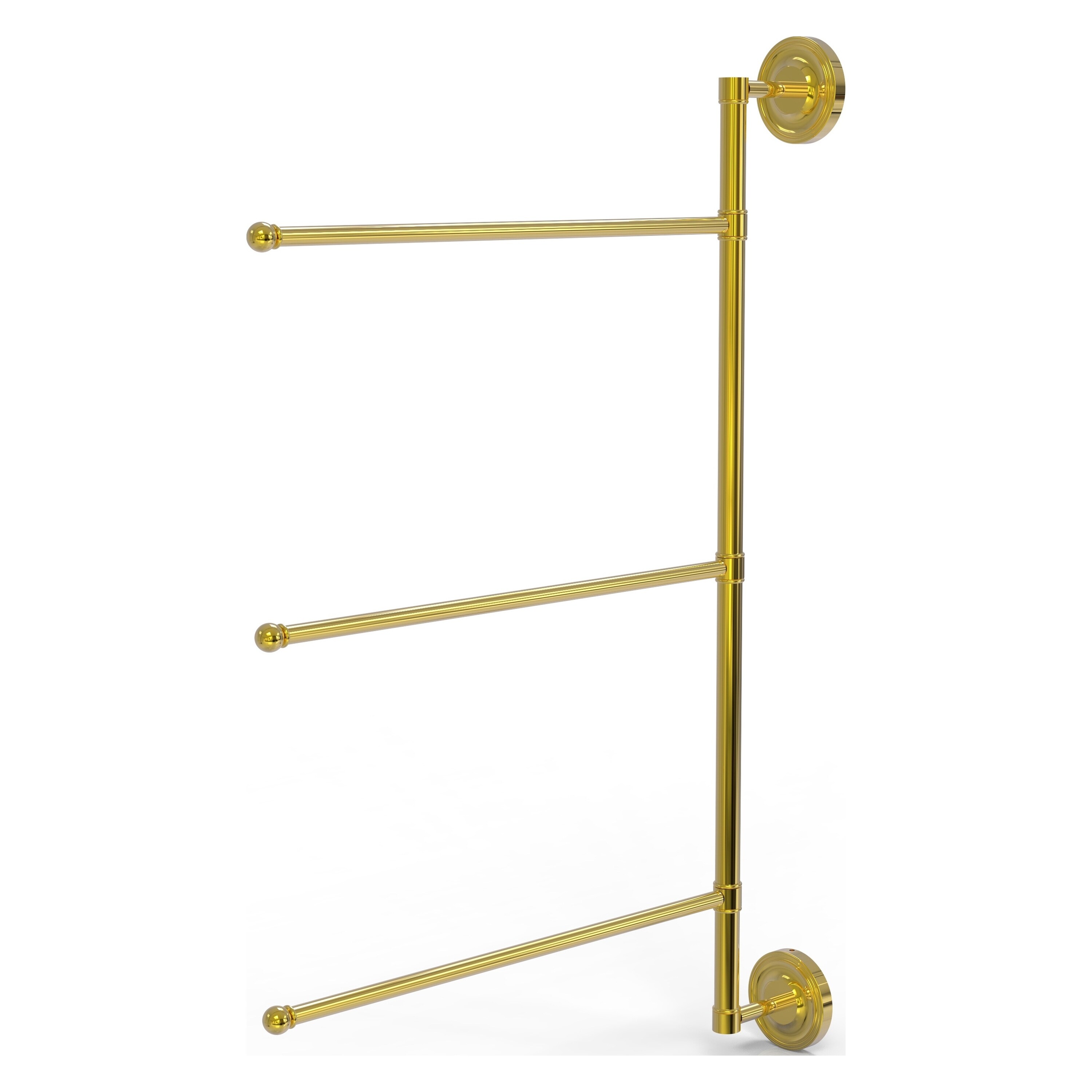 Allied Brass PR-27/3/16/28-PB Prestige Regal 28-in Polished Brass Wall mount Single Towel Bar