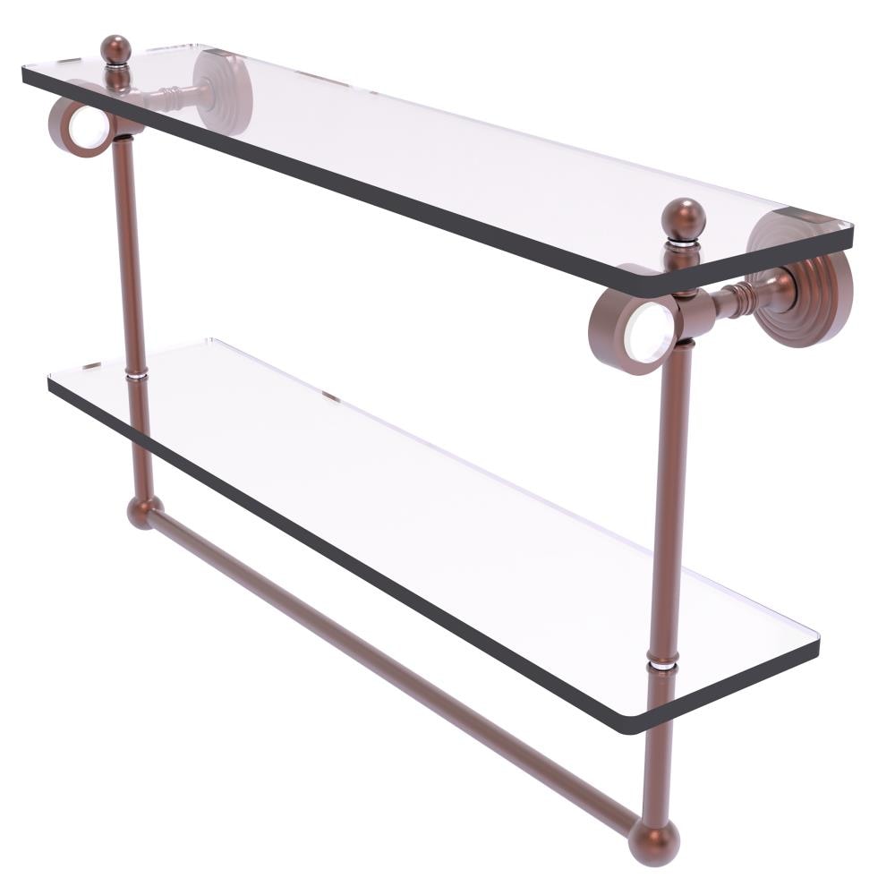 Allied Brass PG-2TB-22-CA Pacific Grove Antique Copper 2 -Tier Wall mount Bathroom Shelf ( 22-in x 13-in x 5-in )