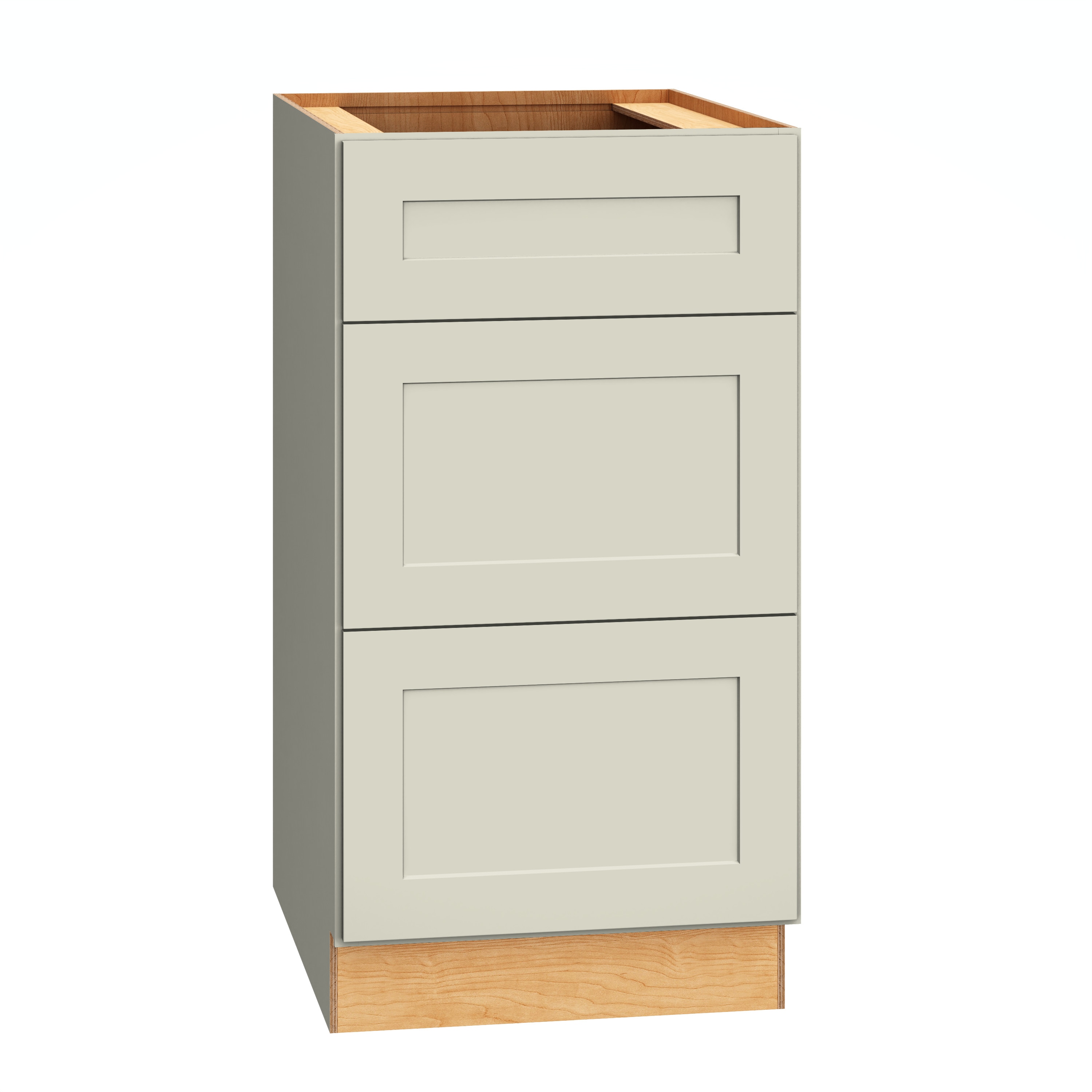 Diamond Express 61D-3DB18 Jamestown 18-in W x 34.5-in H x 24-in D Icy Avalanche 3 -Drawers Drawer Base Fully assembled Plywood Cabinet (Recessed Panel Shaker)