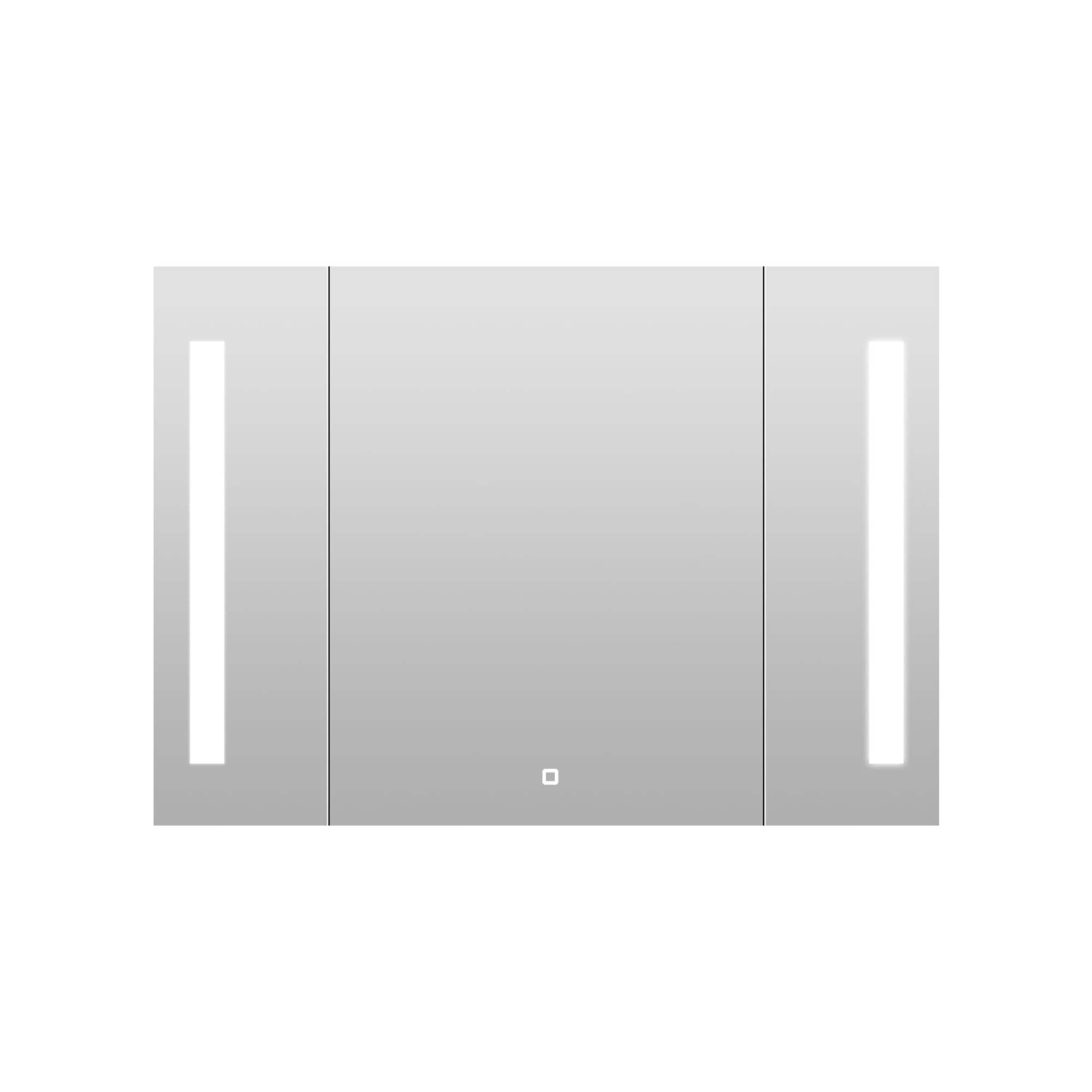 Forclover ASM-JG9401 36-Inches x 26-Inches Lighted LED Fog Free Surface Mount Black Mirrored Rectangle Medicine Cabinet