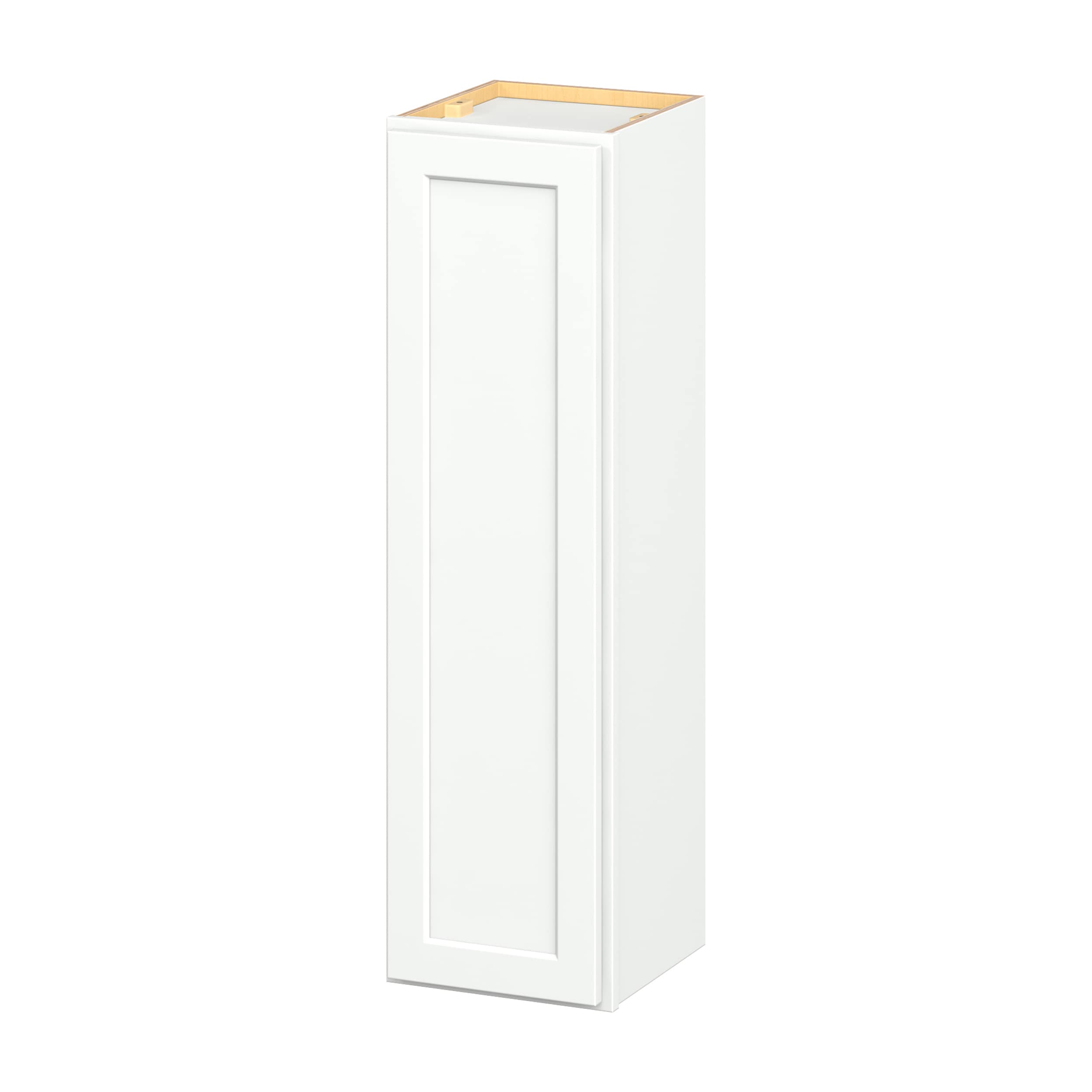 Hugo&Borg W1242(L/R)-GL PRO Glendale 12-in W x 42-in H x 12-in D Pure White Wall Ready to assemble Plywood Cabinet (Recessed Panel Shaker)
