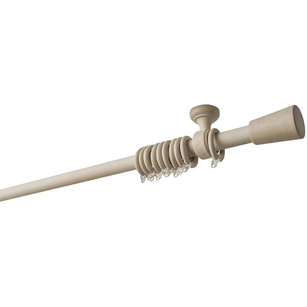 Intensions CLDSAXFCEIL95R Cloud Cloud Wood Single Curtain Rod with Finials