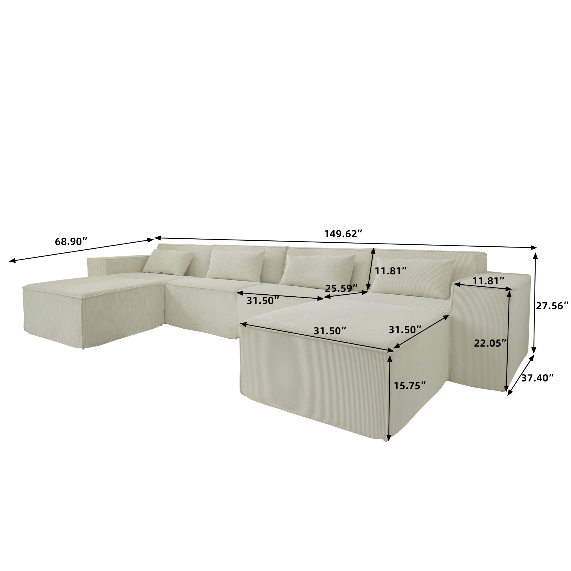 BuotiqHom DH-SF4+2-130BE Sofas-Loveseats - View #2