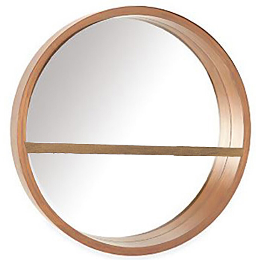 Origin 21 2011-8043LOW 27.5-in W x 27.5-in H Round Cherry Polished Wall Mirror