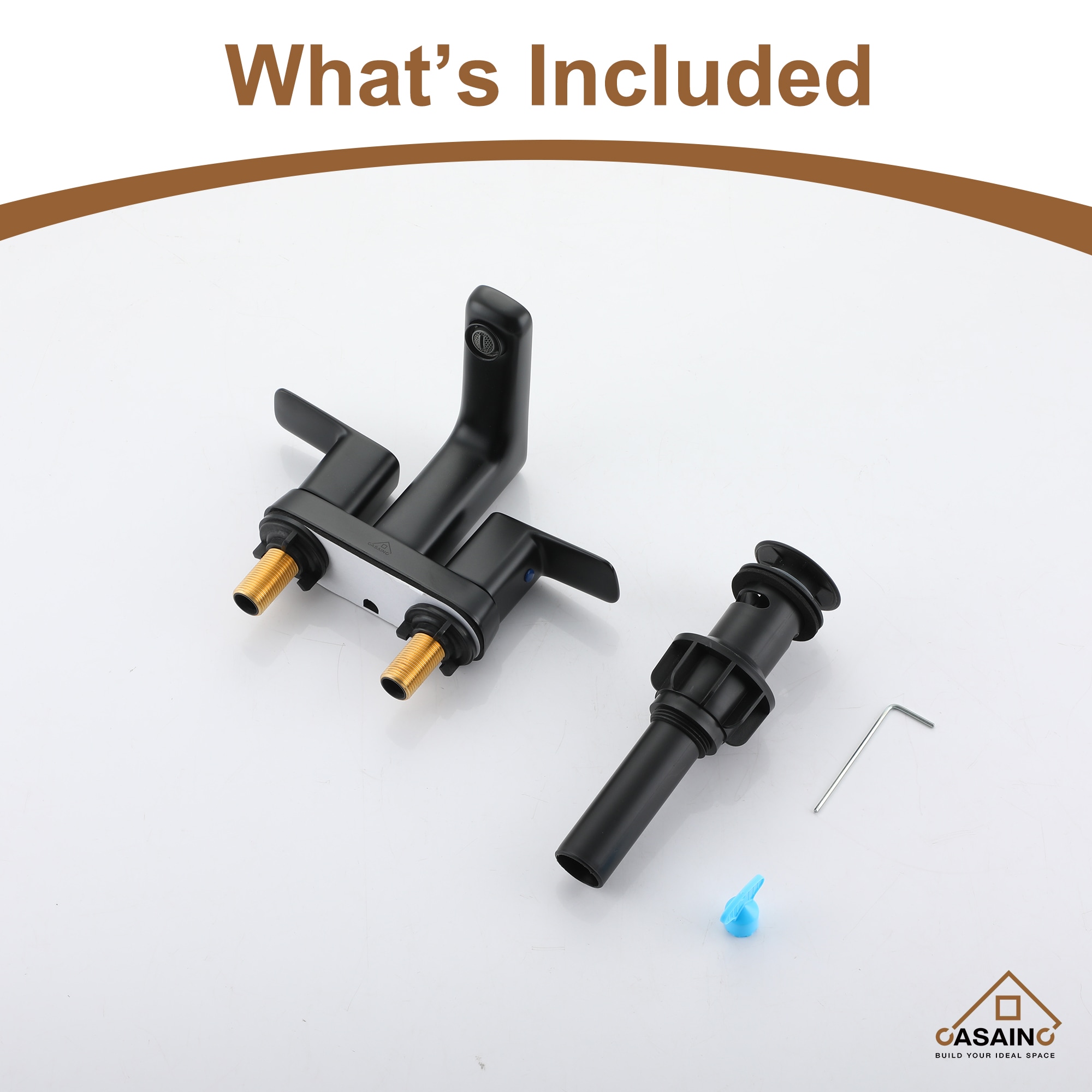 Matte Black Double Handle Mid Arc Bathroom Faucet