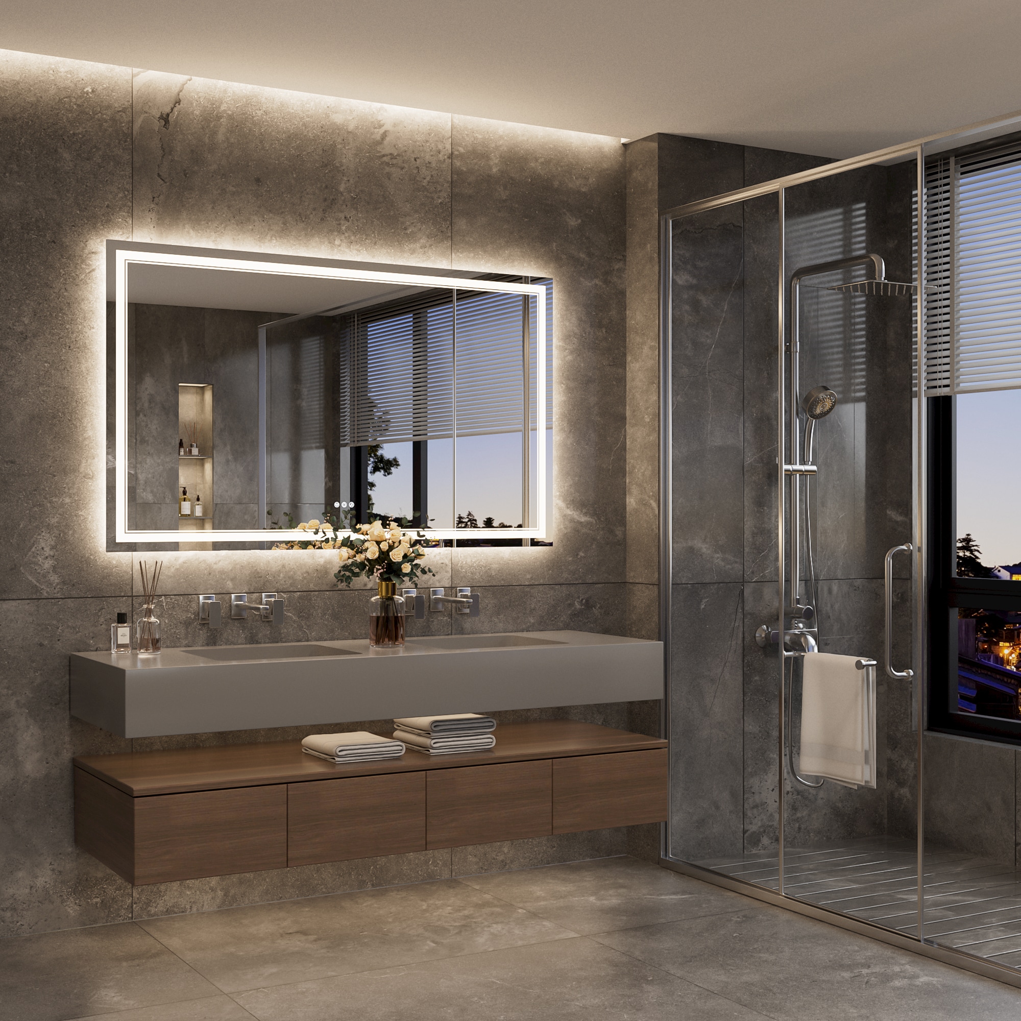 TETOTE LSC-TE-6036-B64 Framed-Bath-Mirrors - View #2