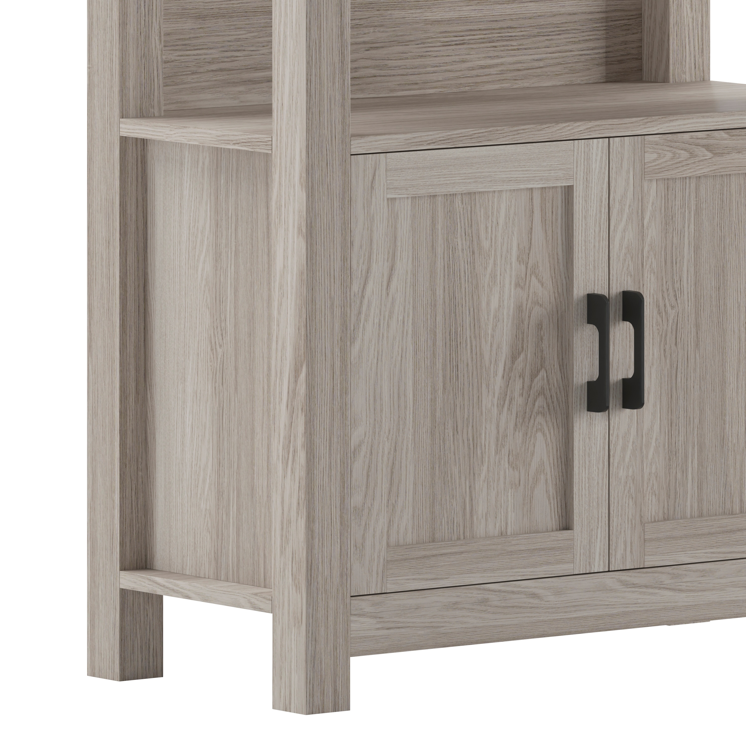 Martha Stewart 68" Gray Wood Shaker Bookcase with Storage Cabinet