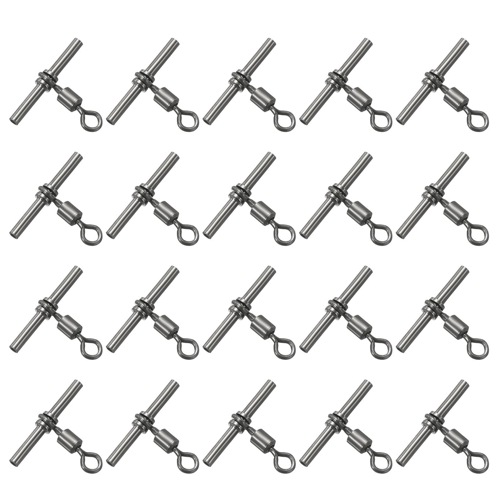PATIKIL 41Lbs Fishing Swivels 20pcs 3-Way T-Shape Brass Swivels Sleeve Fishing Tackle High Strength Cross Line Swivels for Rigs Freshwater Saltwater (No.10)