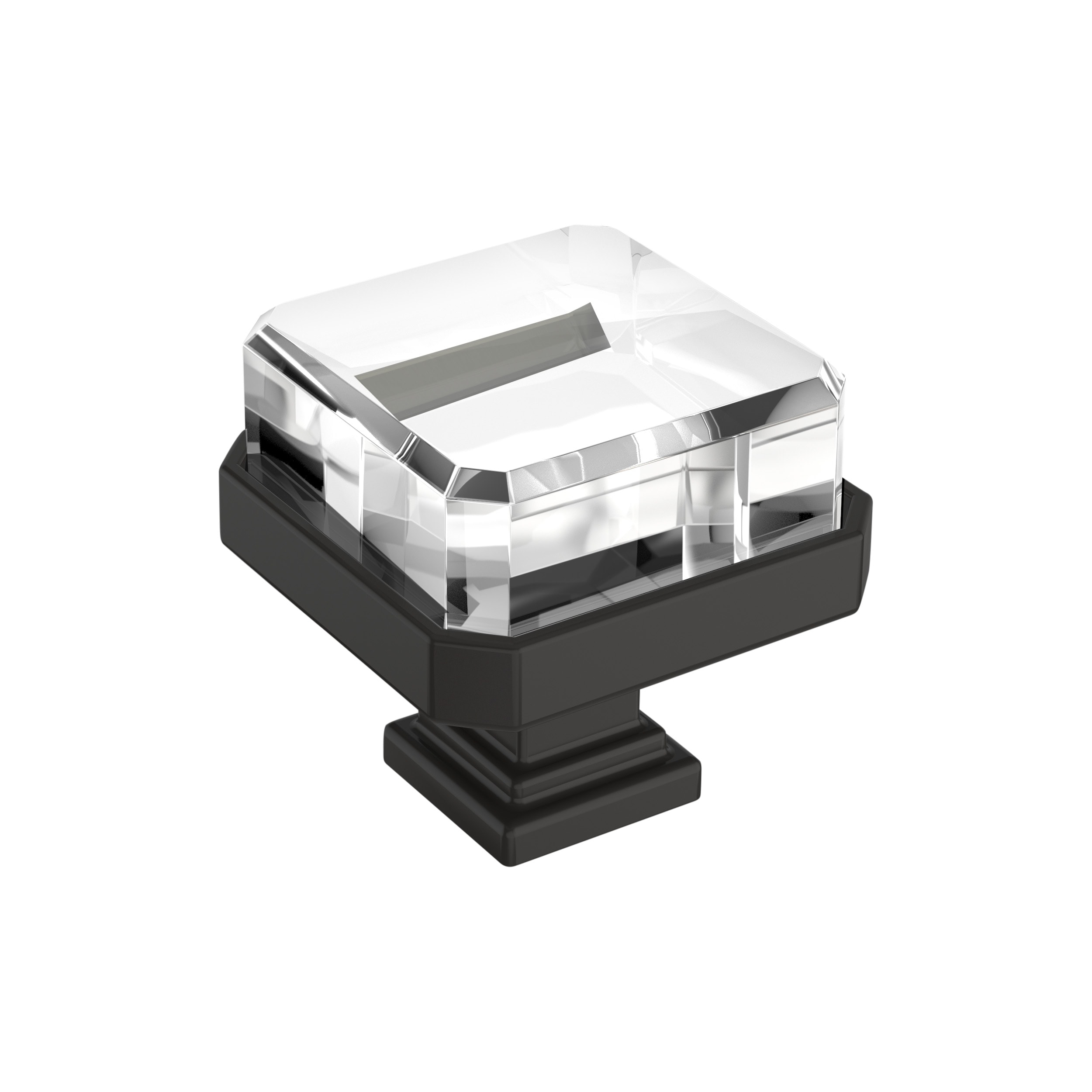 Amerock BP36975CBBR Glacio 1-3/8-in Clear/Black Bronze Square Contemporary Cabinet Knob