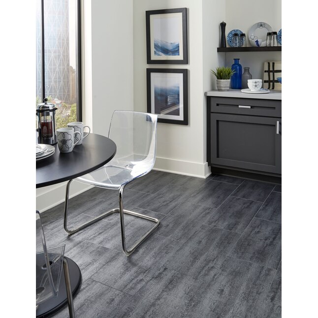 Nouveax (Sample) Titanium Vinyl Tile with Attached Pad - Interlocking - Waterproof - Commercial/Residential Nouveax (Sample) Titanium Vinyl Tile with Attached Pad - Interlocking - Waterproof - Commercial/Residential