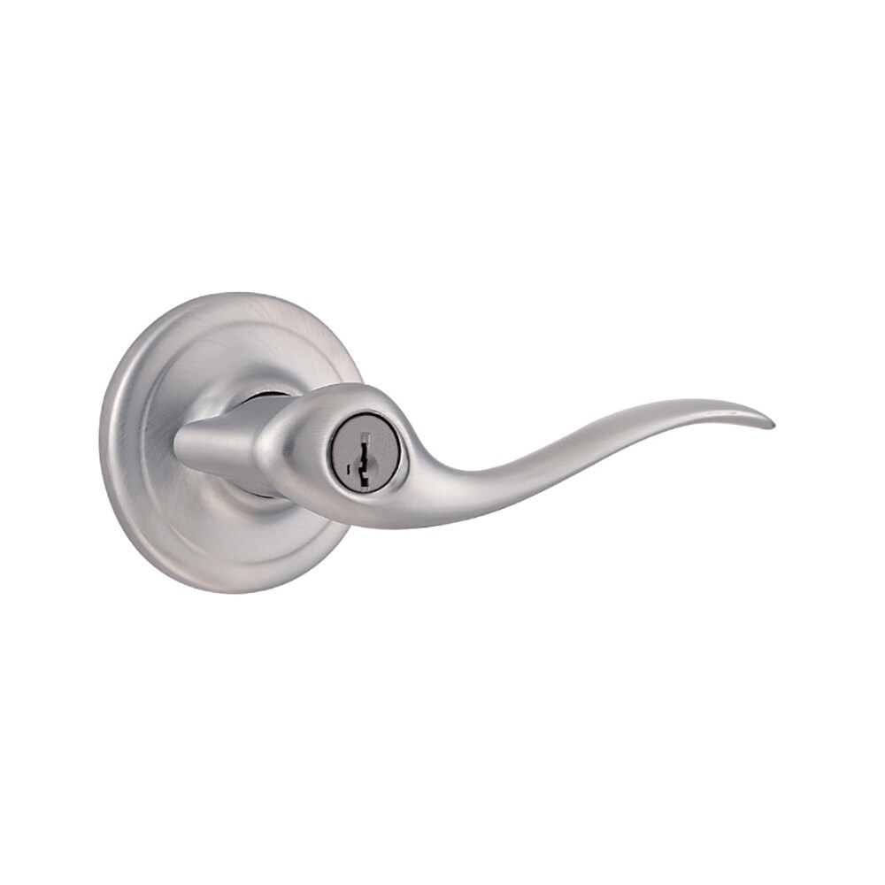 Kwikset Signature Tustin Satin Chrome Smartkey Reversible Keyed Entry Door Handle In The Door Handles Department At Lowes Com