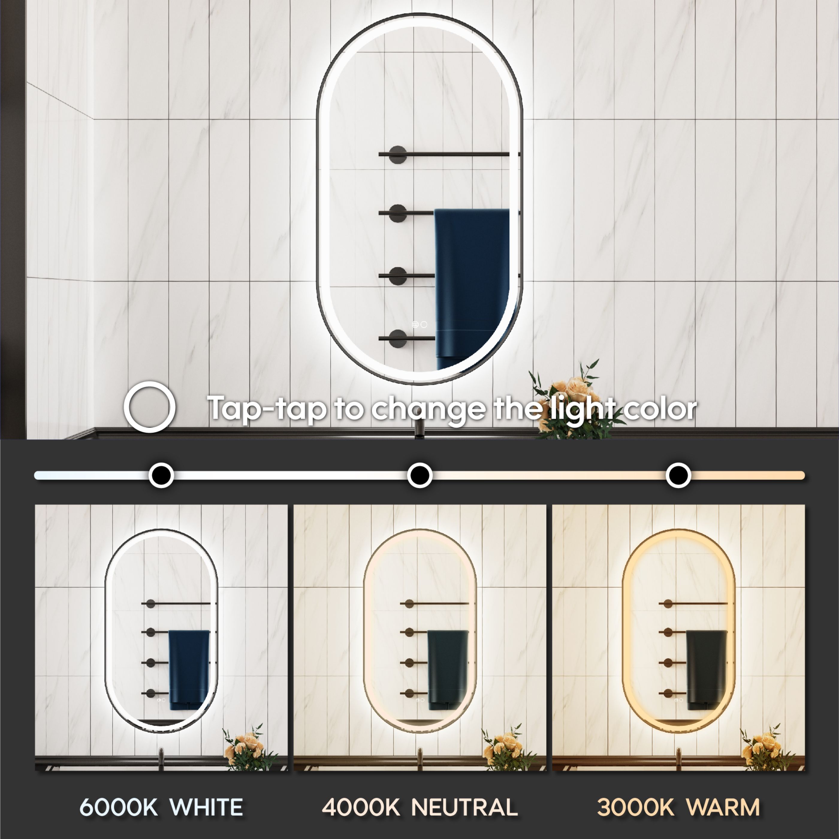 WELLFOR W16EP2036MB Framed-Bath-Mirrors - View #6