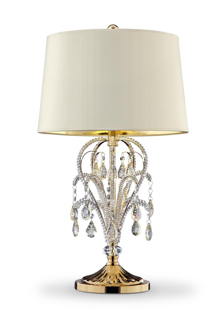 Gold Rotary Socket Table Lamp, Ore International 20 25 In Silver Chandelier Table Lamp With Crystal Shade