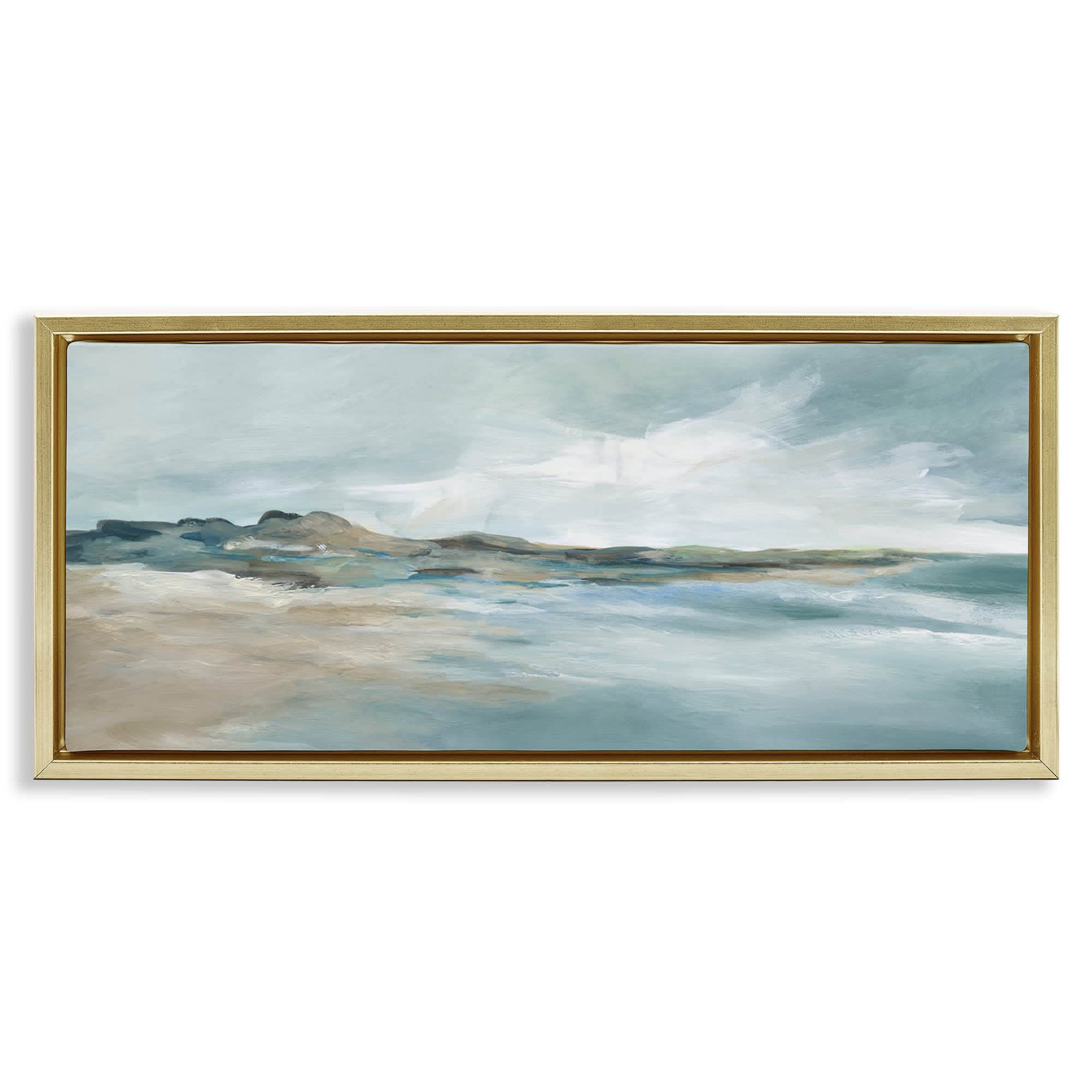 Stupell Industries BS-178-FFG-10X24 Blue Gradient Beach Scene Floating Frame design by Carol Robinson