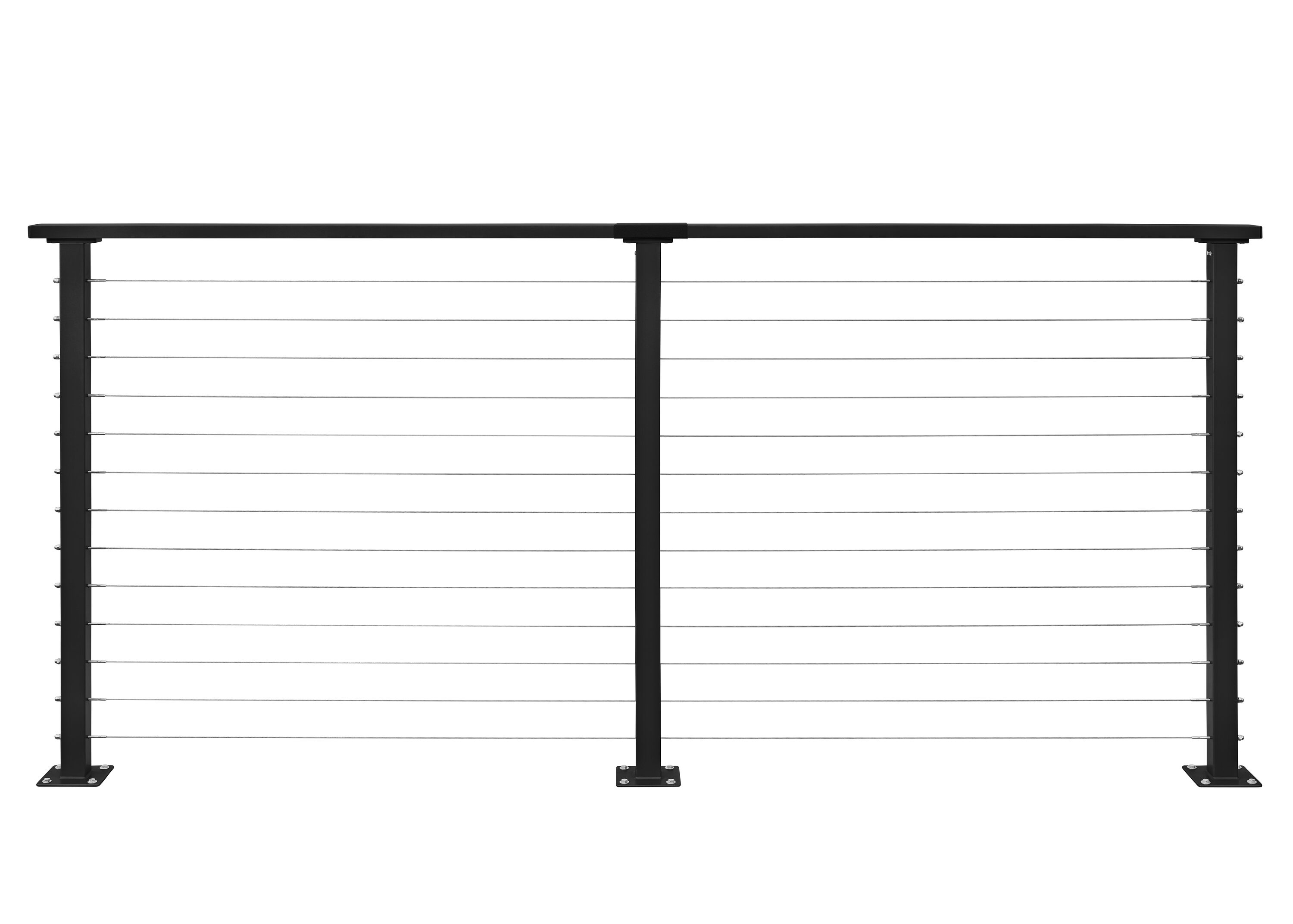 CityPost CP-20-B-D-42 Deck Mount 20-ft x 42-in Black Steel Deck Cable Rail Kit