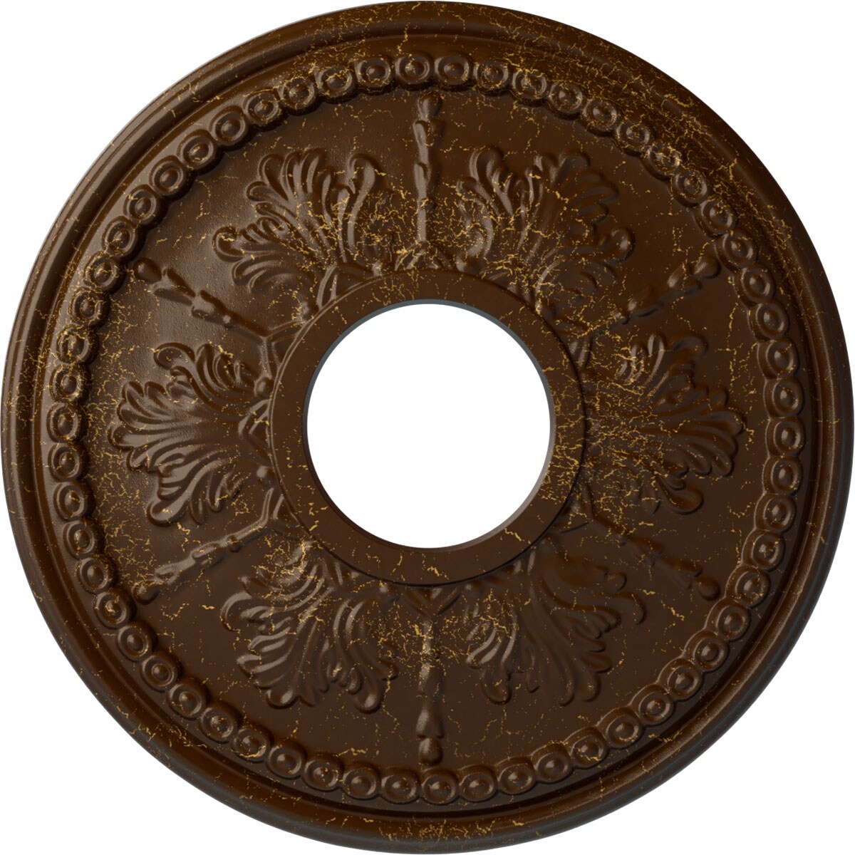 Ekena Millwork CM13TIRBC Tirana 13.875-in W x 13.875-in L Painted Root Beer Crackle Polyurethane Whole Ceiling Medallion
