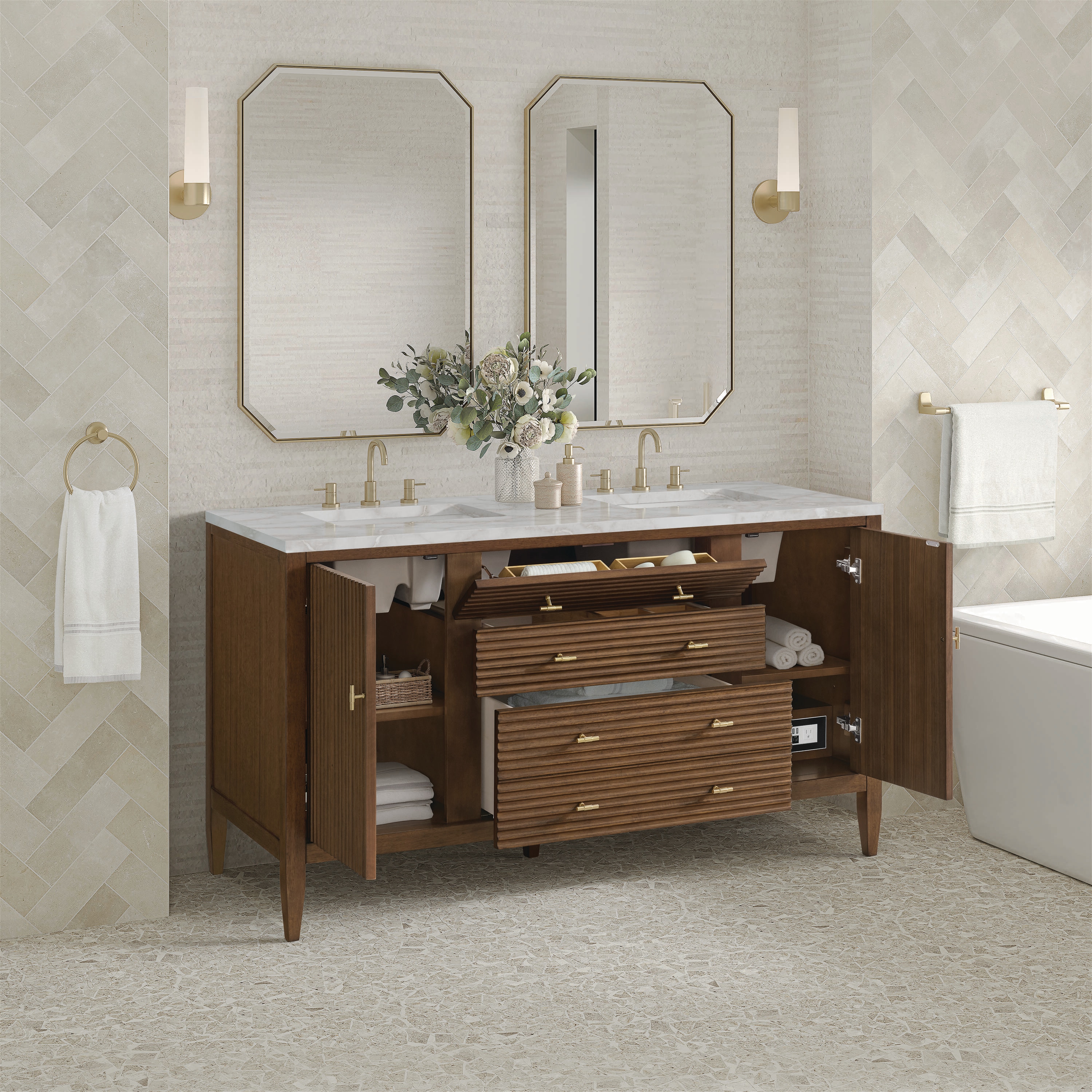 James Martin Vanities 485-V60D-WLT-3VSL Bath-Vanity-Combo - View #4