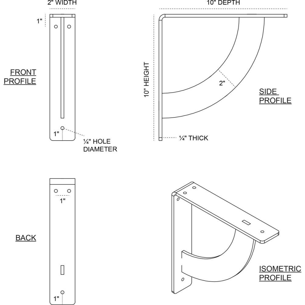 Ekena Millwork BKTM02X10X10BUHSV Mending-Plates-Brackets-Braces - View #2