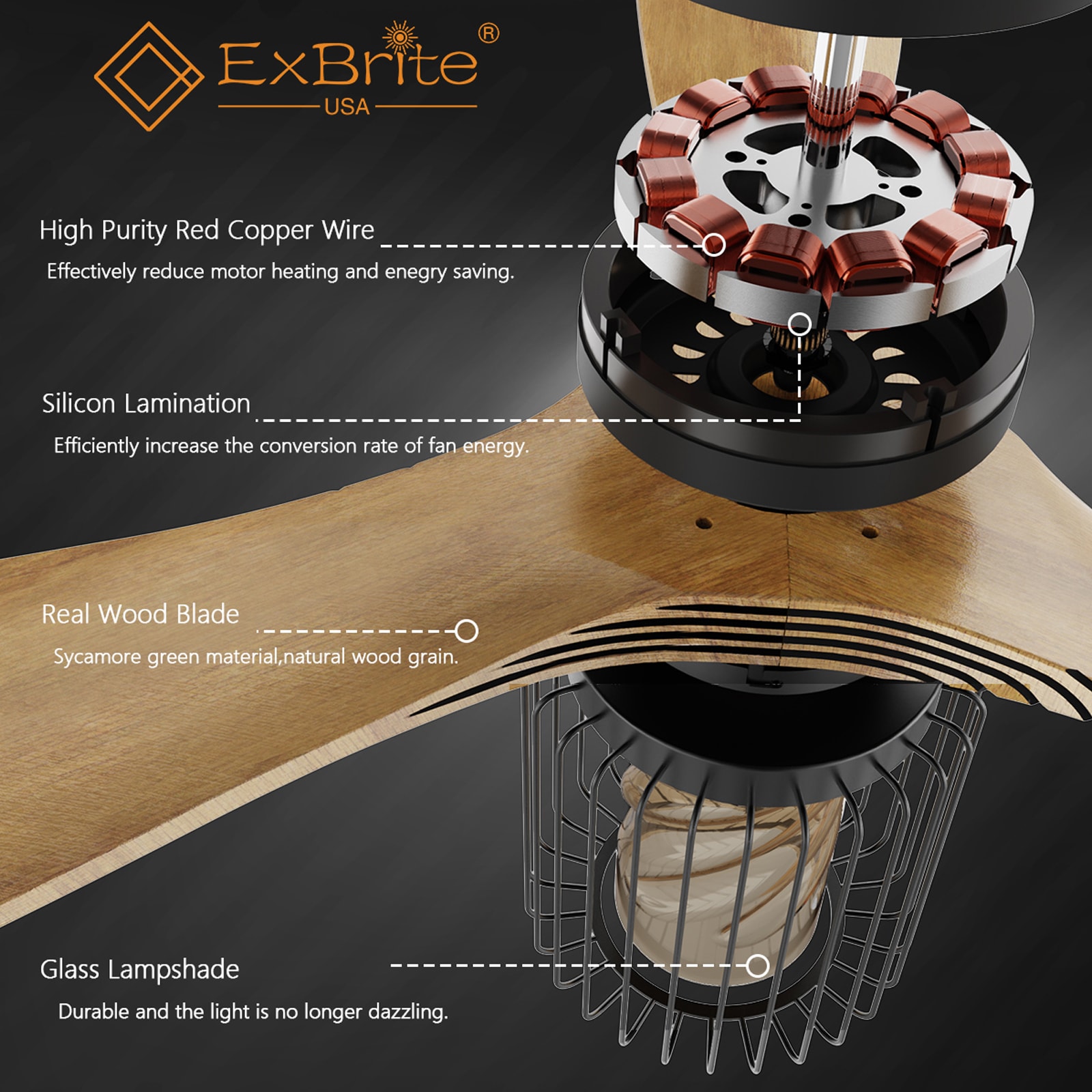 WELLFOR EX-CF5205 Ceiling-Fans - View #4