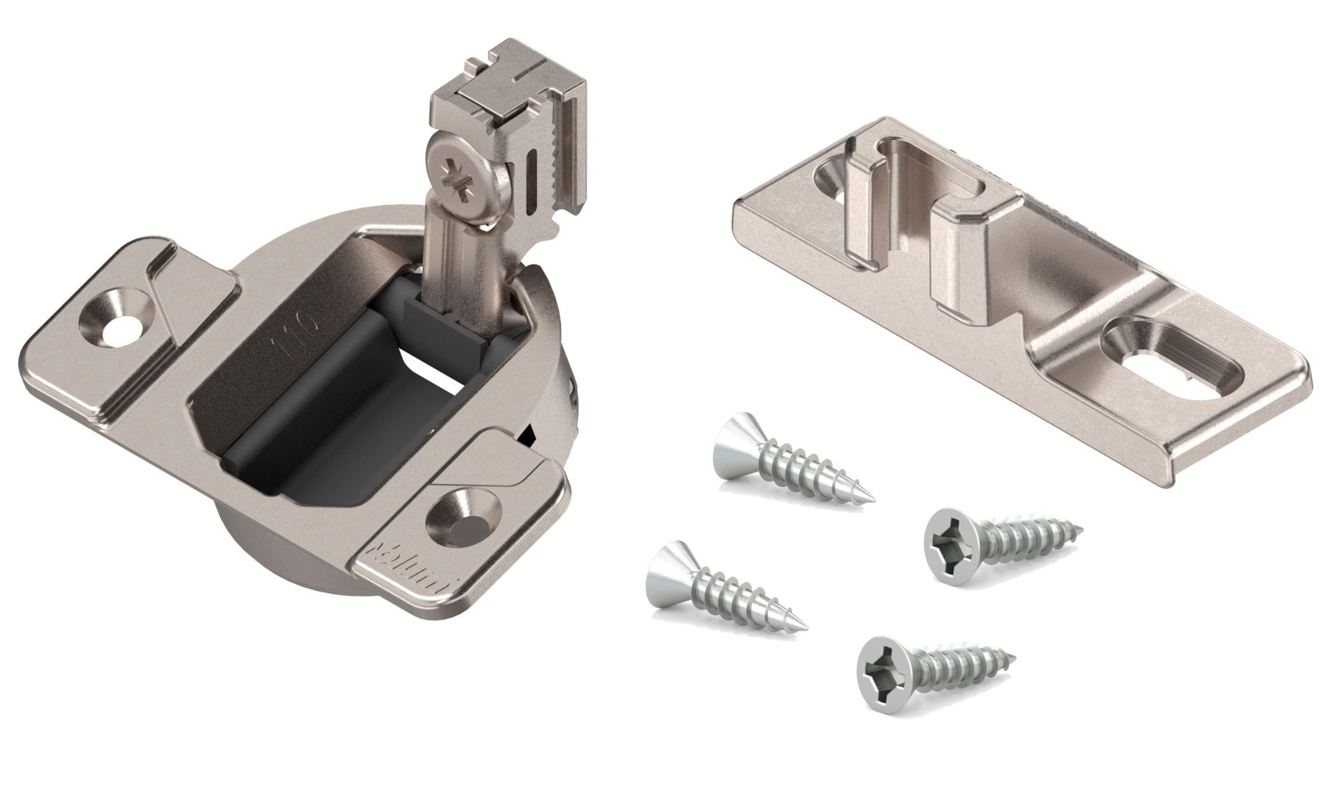 Blum 1/2-in Overlay 110-Degree Opening Nickel Plated Self-closing Concealed  Cabinet Hinge