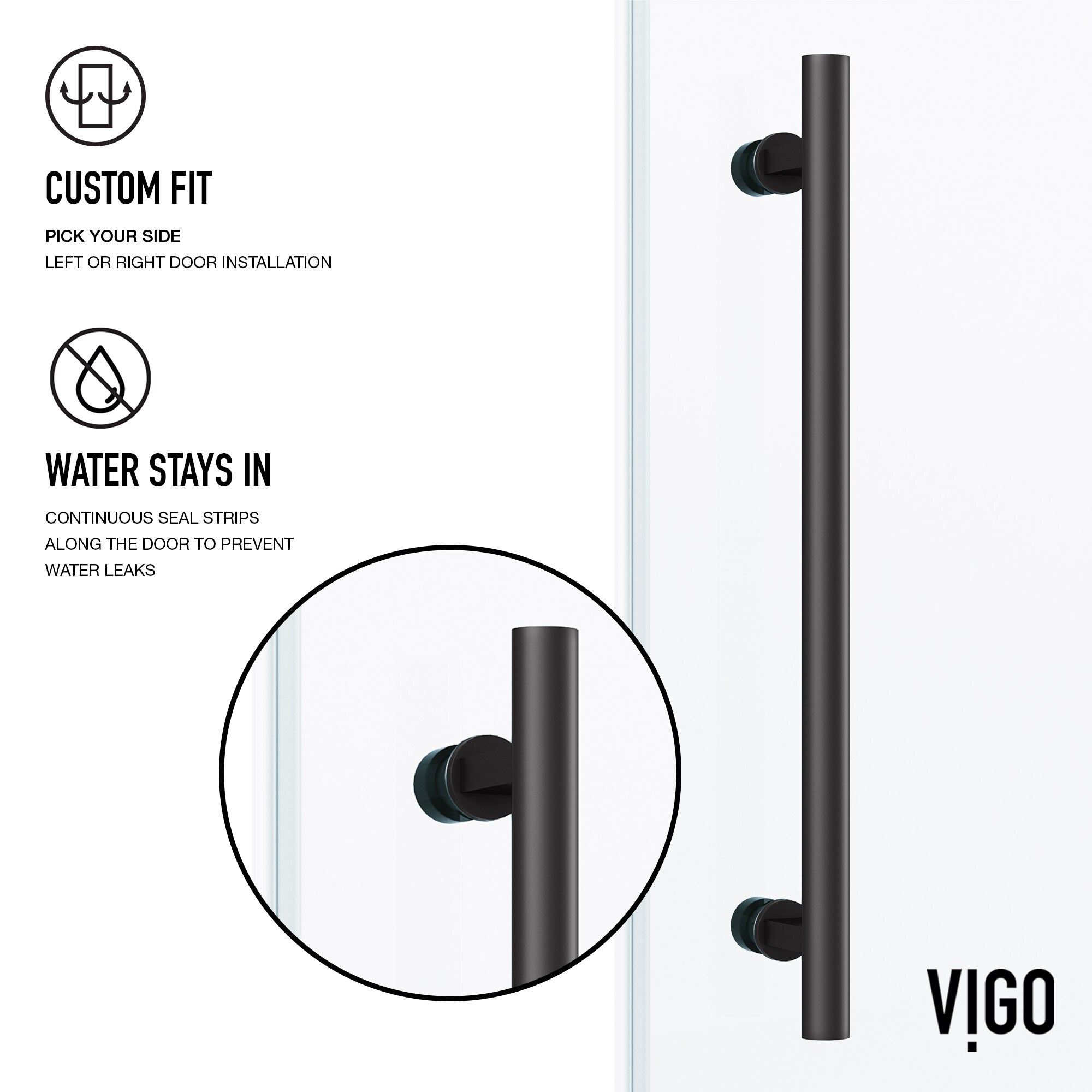 VIGO VG6041MBLM6074 Shower-Doors - View #11