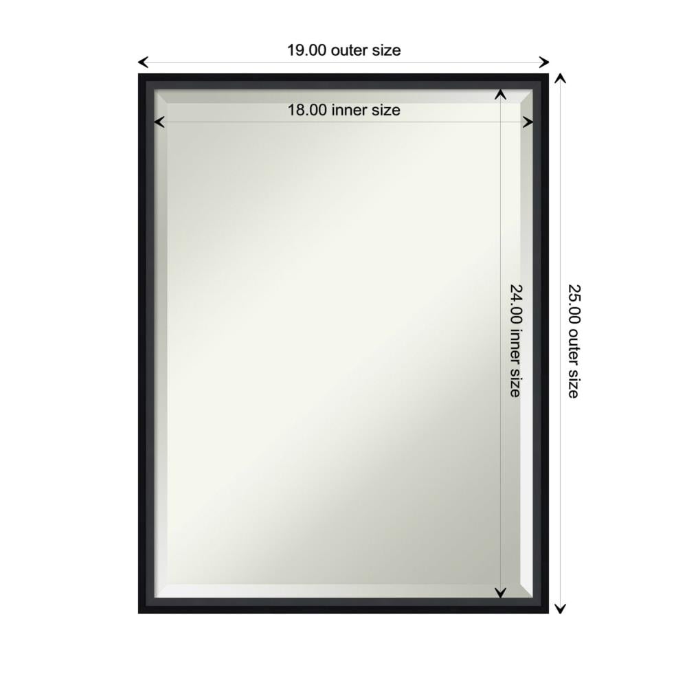 Lucie Black Beveled Wood Rectangular Wall Mirror