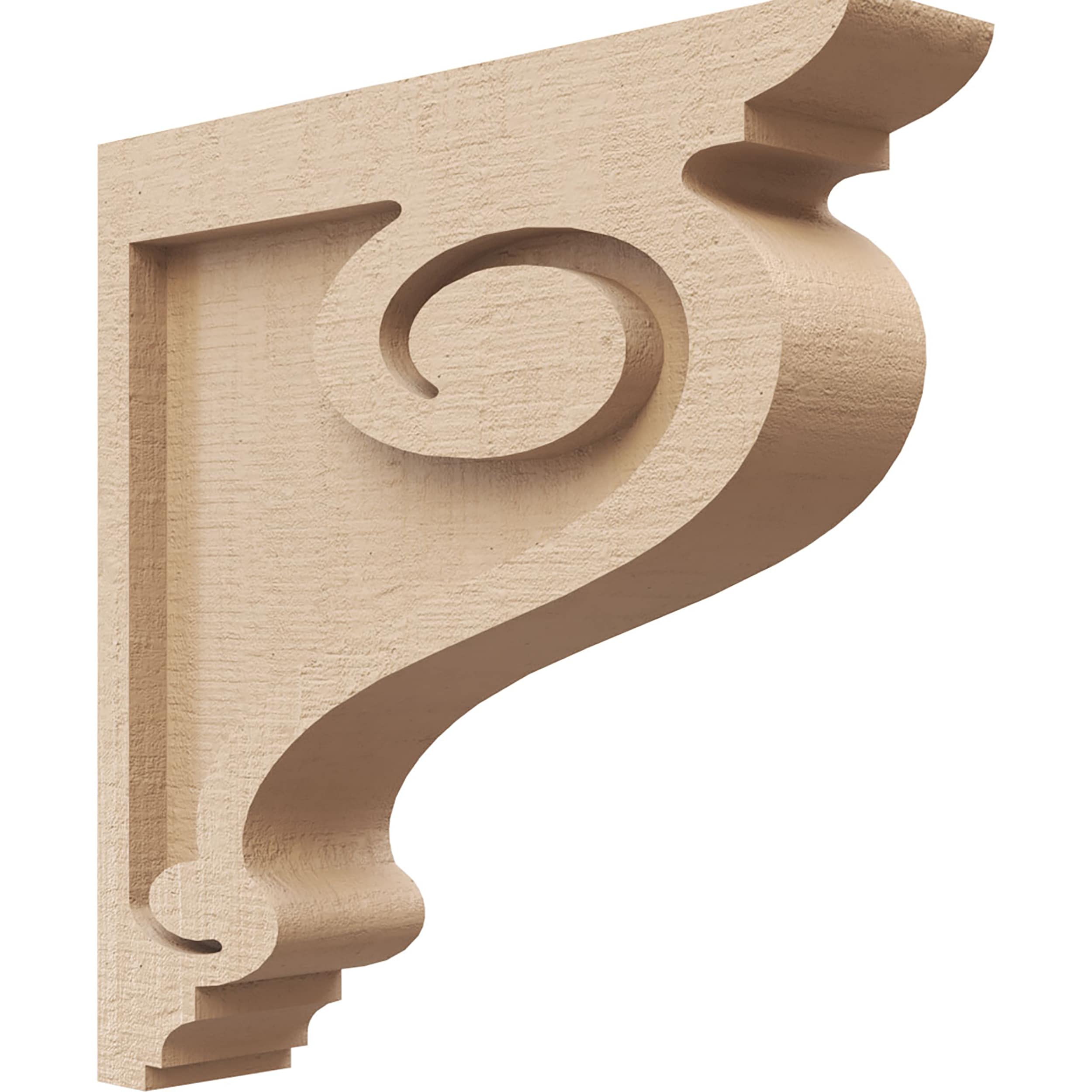 Ekena Millwork CORU02X10X10SCRRCPR 2-in x 10-in x 10-in Rough Cedar Woodgrain TimberThane Primed Urethane Paintable/Stainable Corbel