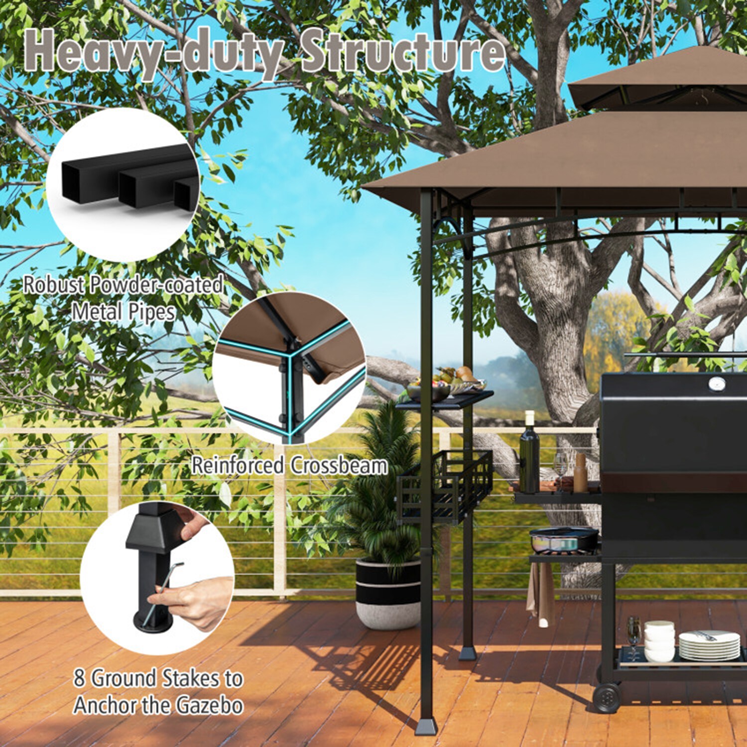 Mondawe 0423-HY Wood-Resin-Gazebos - View #7