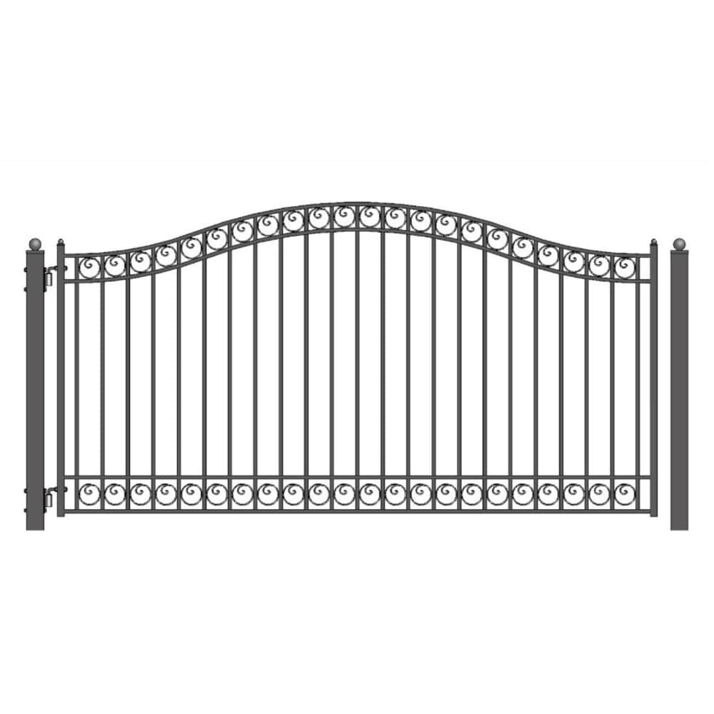 ALEKO DG14DUBSSW-LO 14-ft x 6-ft Black Galvanized Steel Driveway Gate