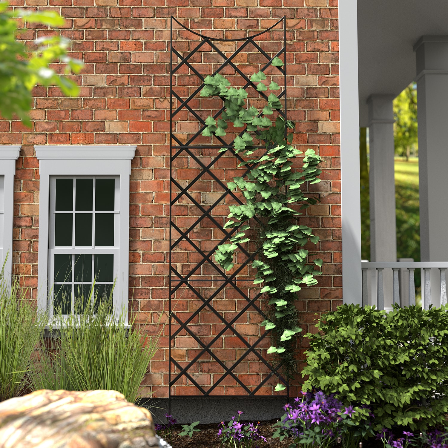 Style Selections 30-in W x 108-in H Black Traditional Garden Trellis in the Garden Trellises department at Lowes