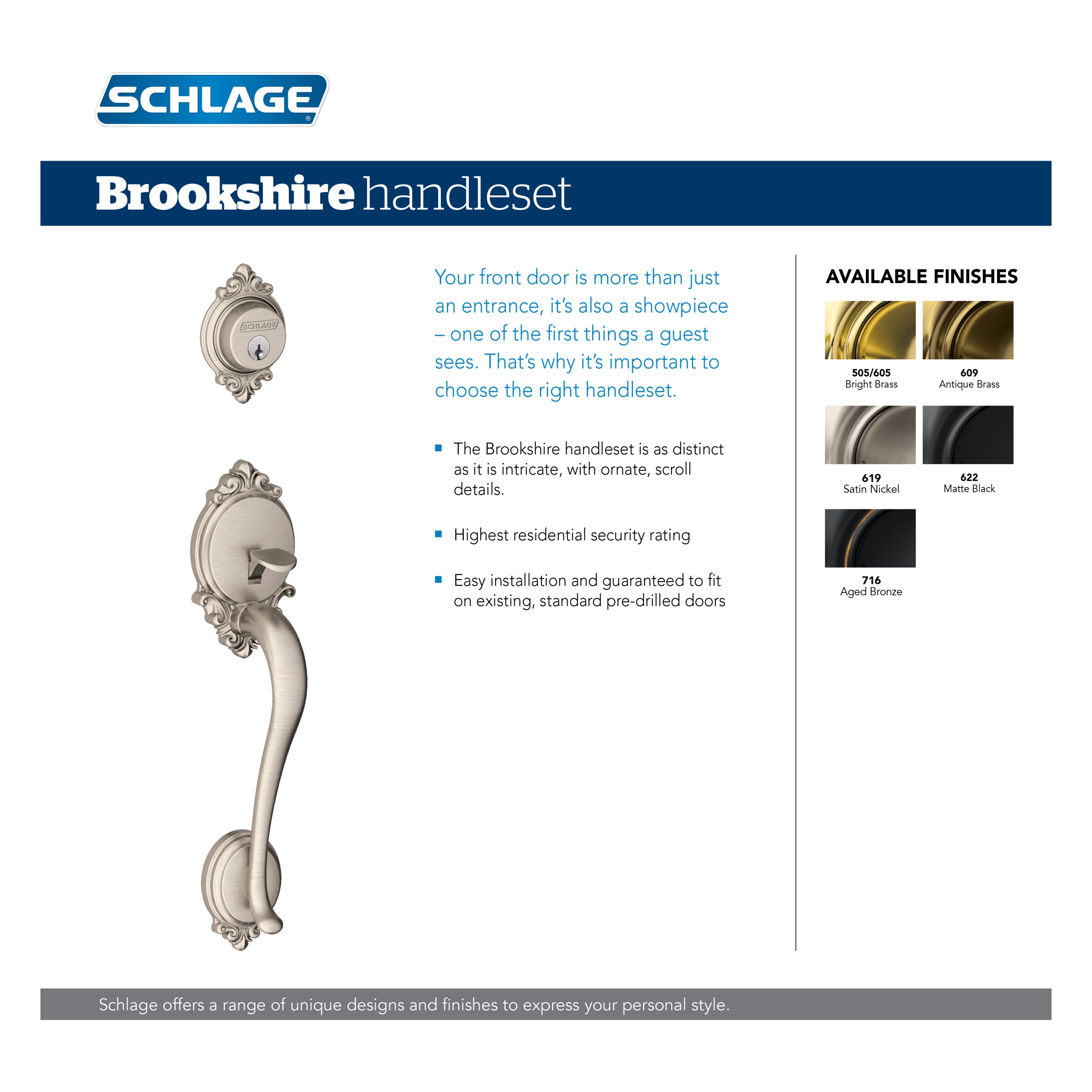 Schlage F60 V BRK 716 FLA BRK handlesets - View #7