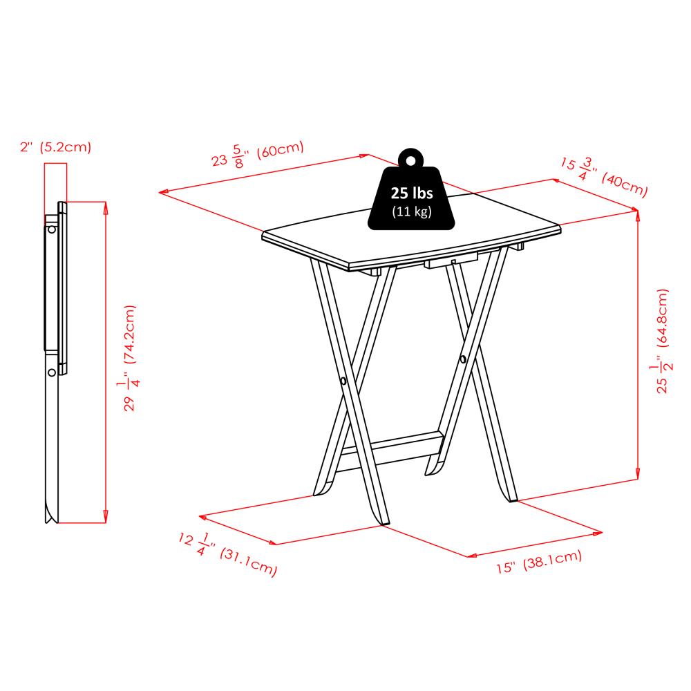 Winsome Wood 5-Pack 1.31-ft x 1.968-ft Indoor Rectangle Wood Brown Folding Tv  Tray (4-Person) in the Folding Tables department at