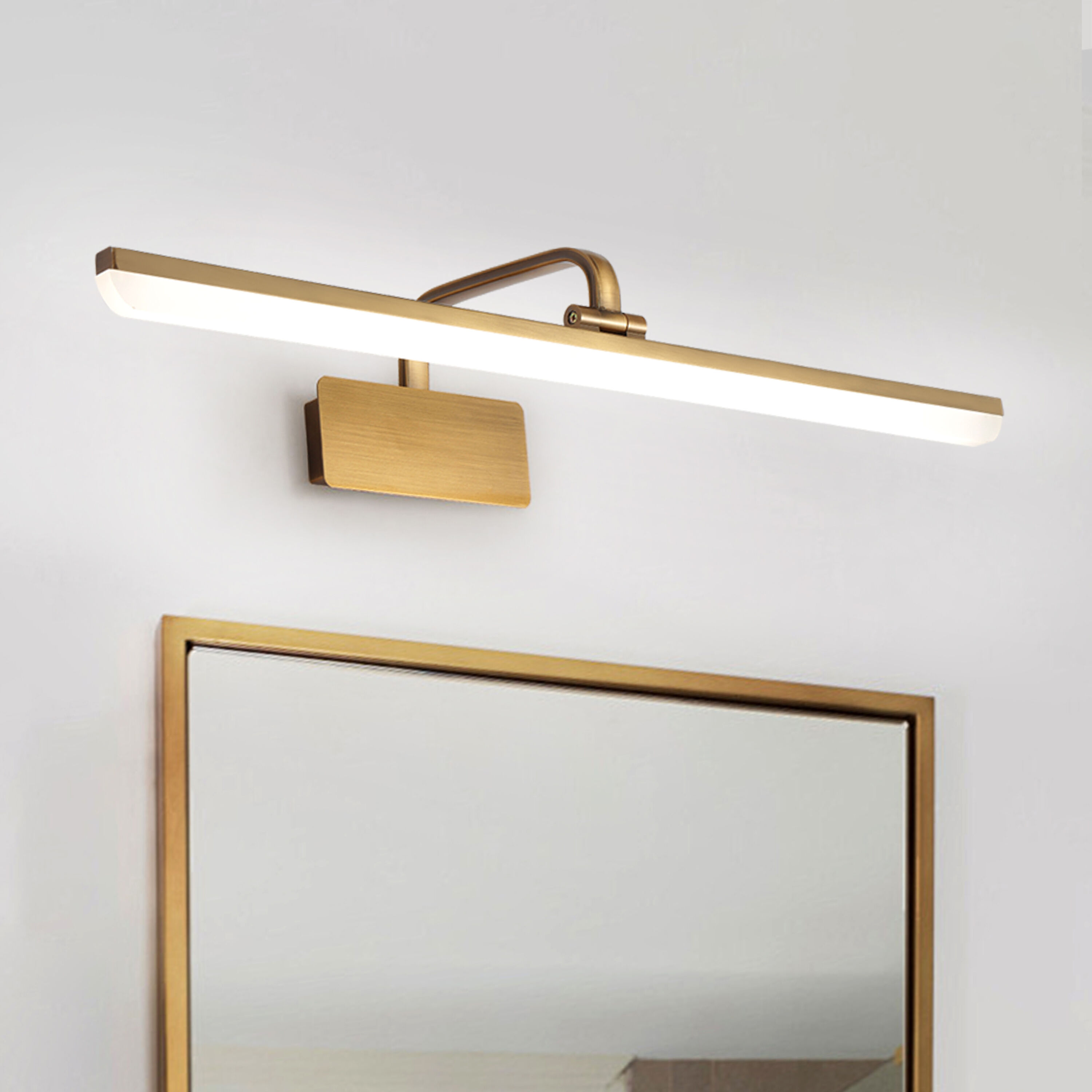 HUOKU PD1037181 NIMBUS 27.6-in 1 -Light Brushed Brass Integrated LED Mid-century Vanity light bar