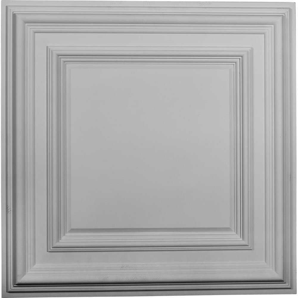 Ekena Millwork CT24CL 24-in x 24-in Classic Primed Urethane Drop Ceiling Tile (1-Pack, 4-sq ft / Case)