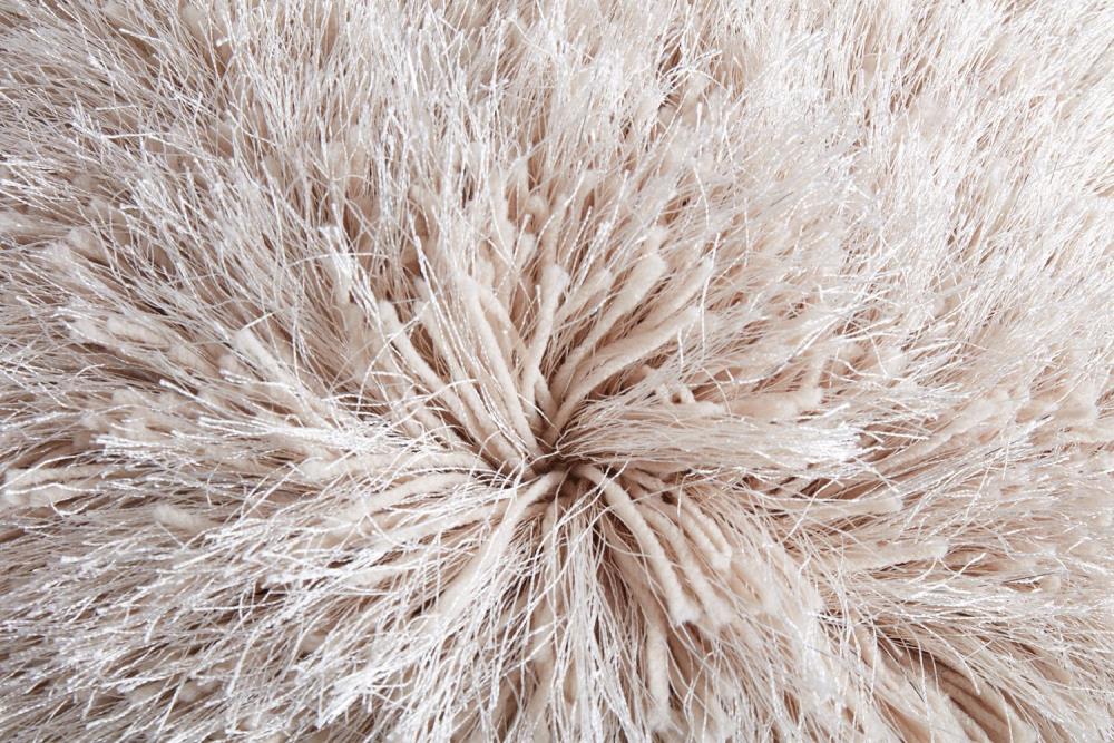 Amazing Rugs 18 in. x 18 in. Decorative Shaggy Pillow, Beige