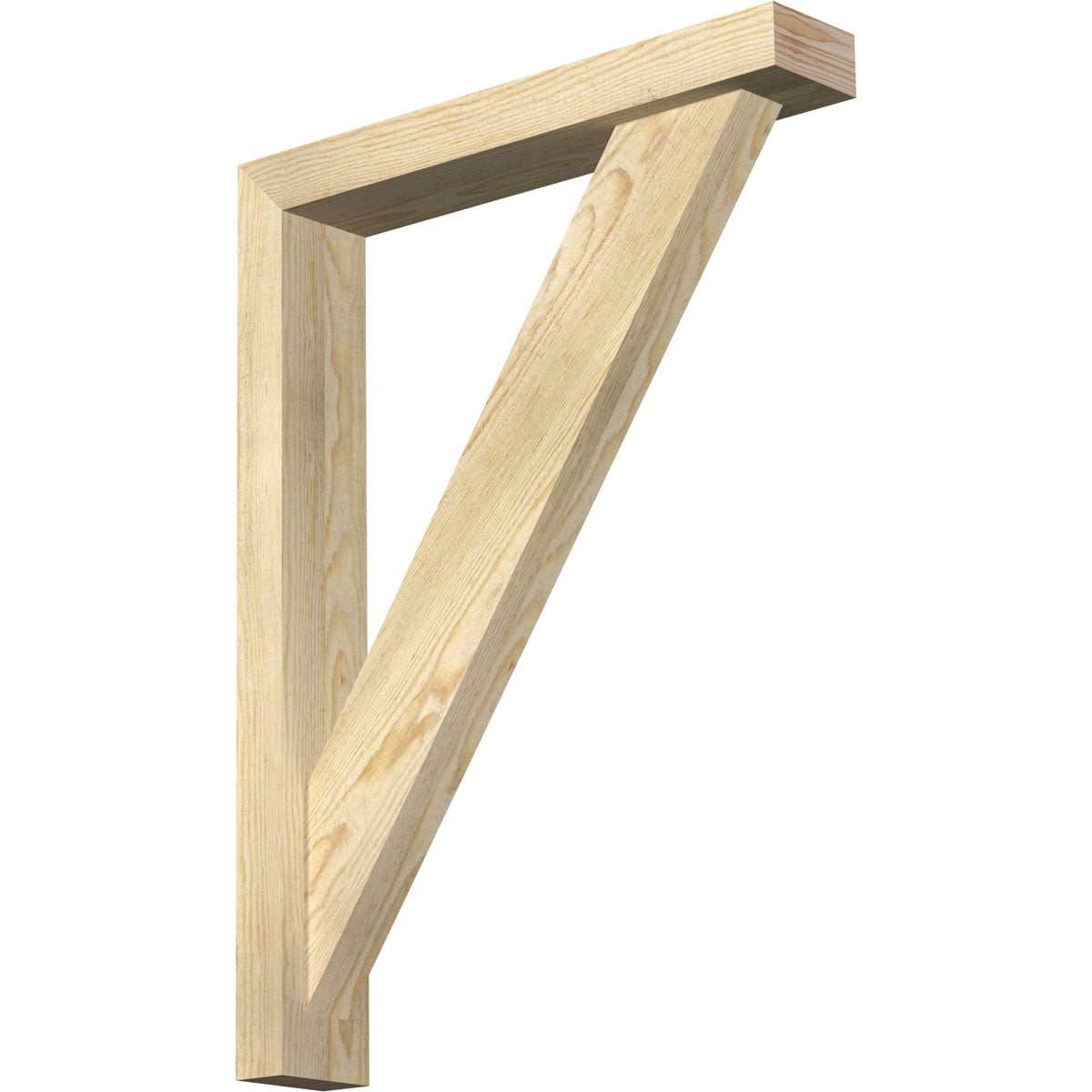 Ekena Millwork 1464922 Traditional Block Rough Sawn Bracket with Offset Brace 4-in x 22-in x 30-in Douglas fir Brown Wood Standard bracket
