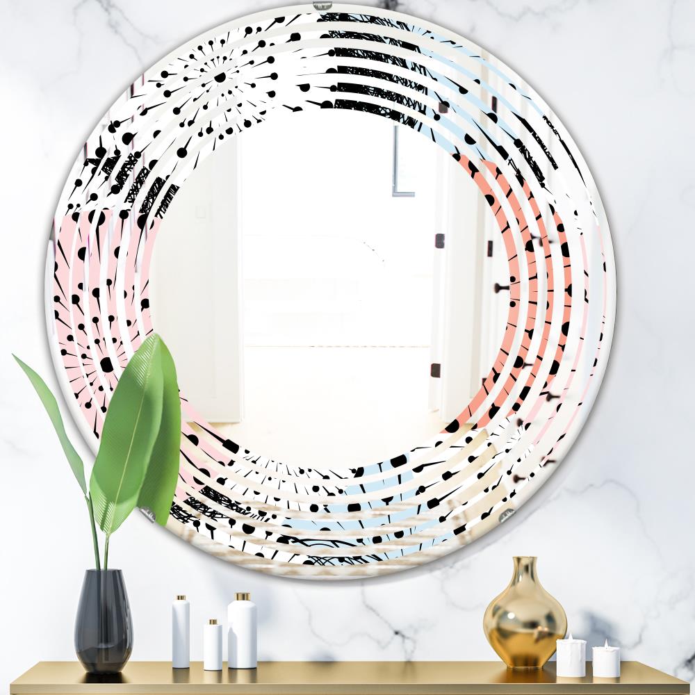 Designart Designart Mirrors 31.5-in W x 31.5-in H Round Multi-color ...