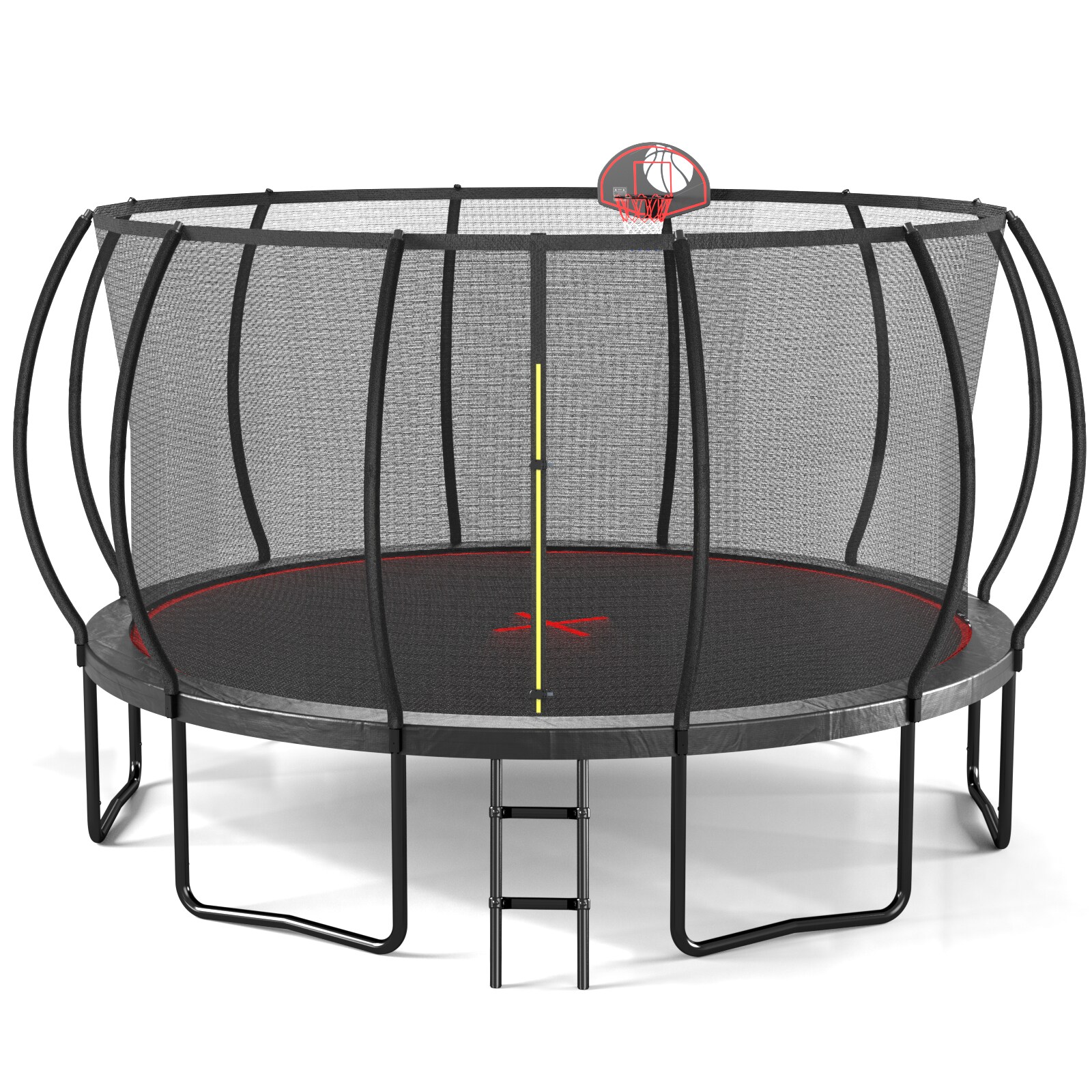 Lycvki TPL-23 Trampolines 16-ft Round Backyard in Black