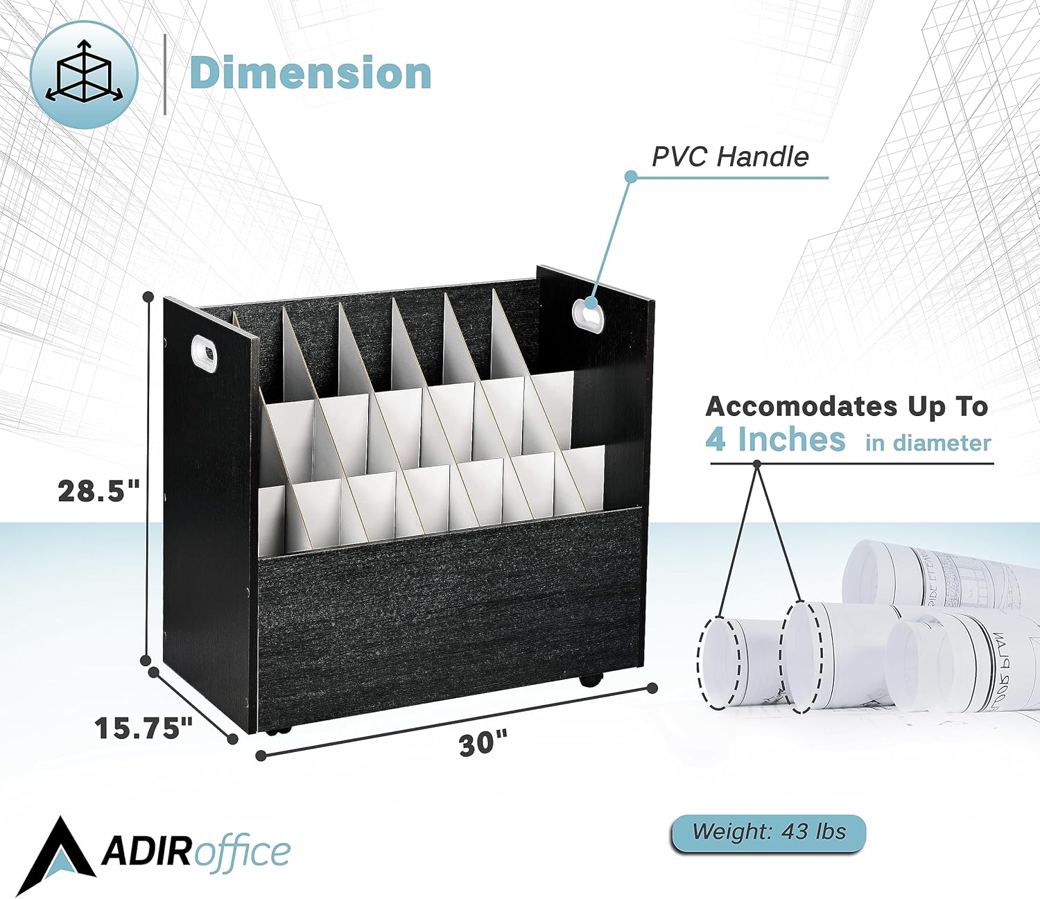 AdirOffice 625-BLK-KIT1 Office-Accessories - View #4