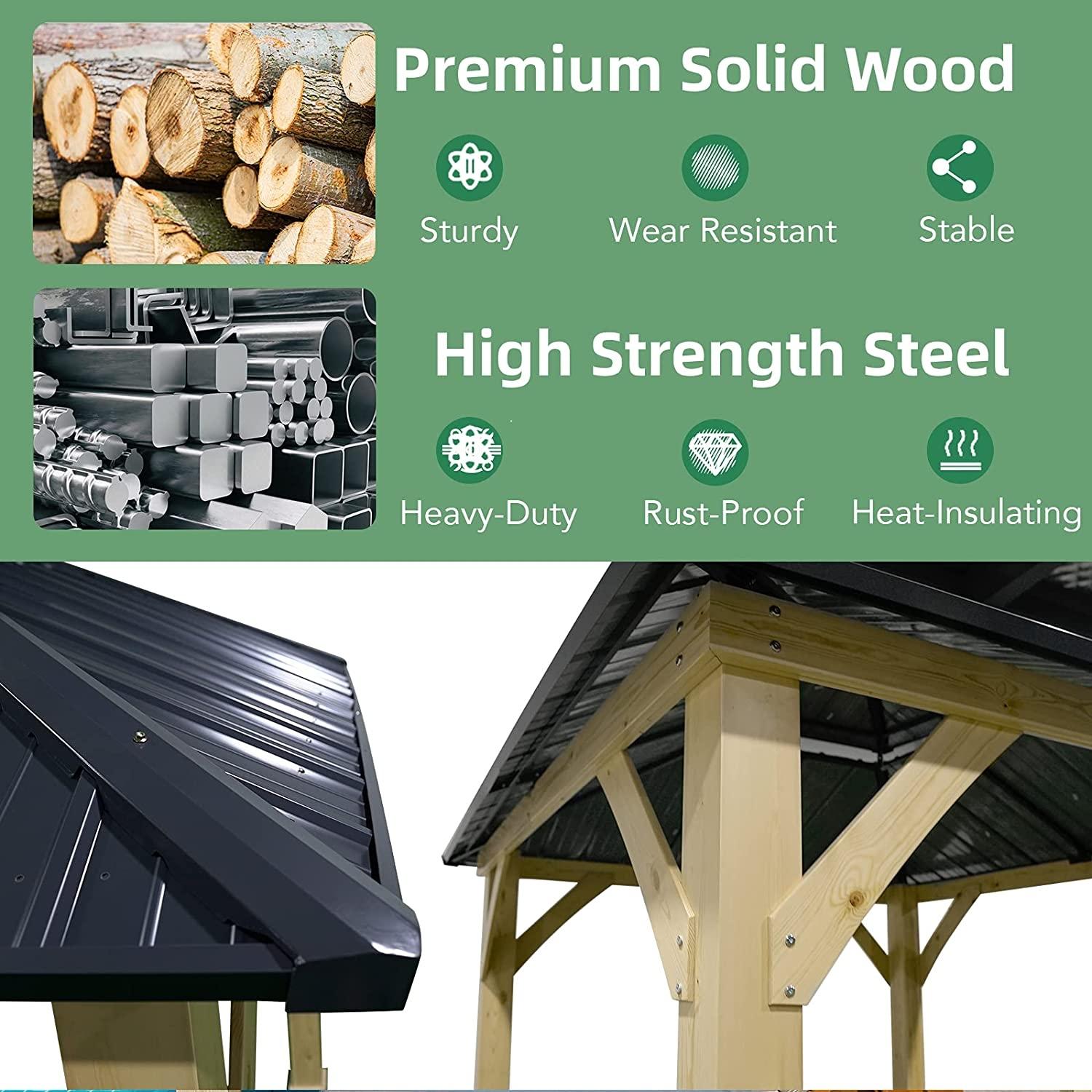 Clihome CL-GR10045 Wood-Resin-Gazebos - View #7