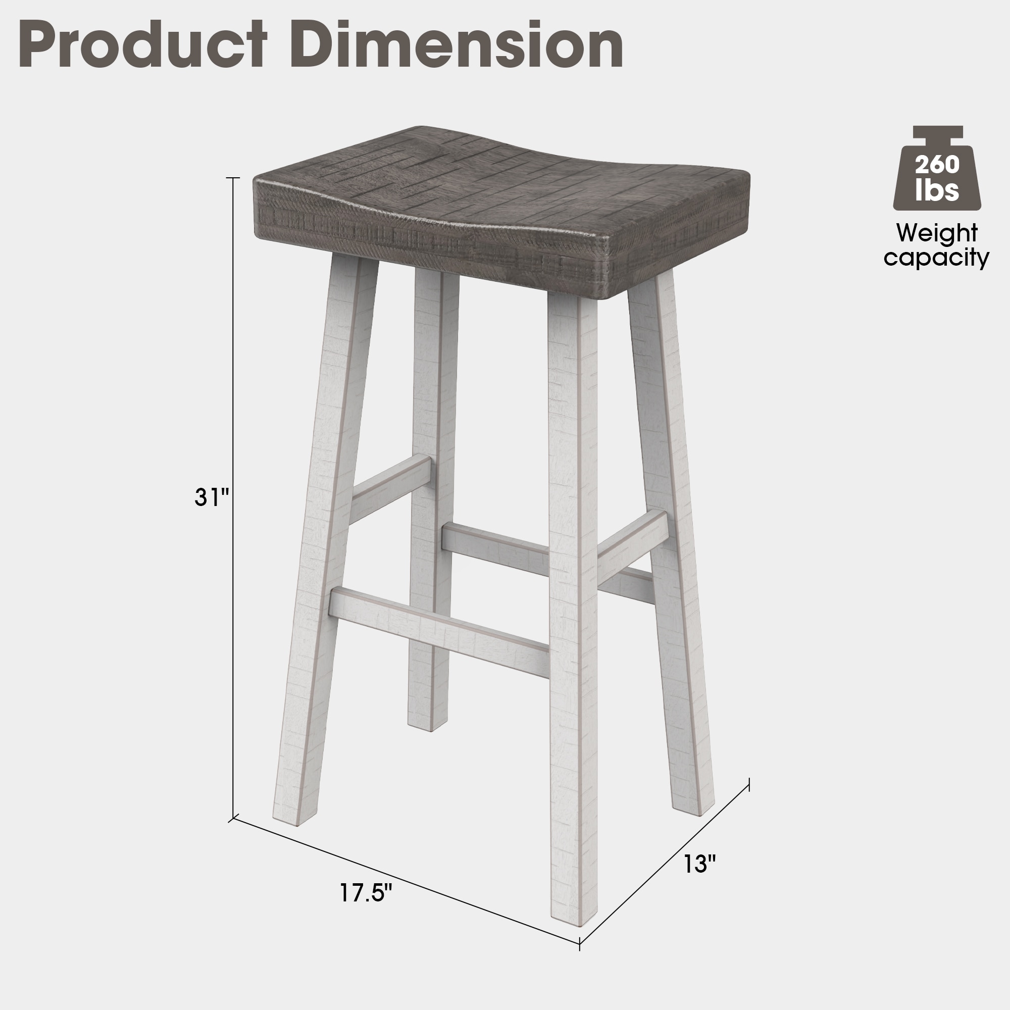 Matrix Decor MDFM-BR3001WH-29-2PK stools - View #4