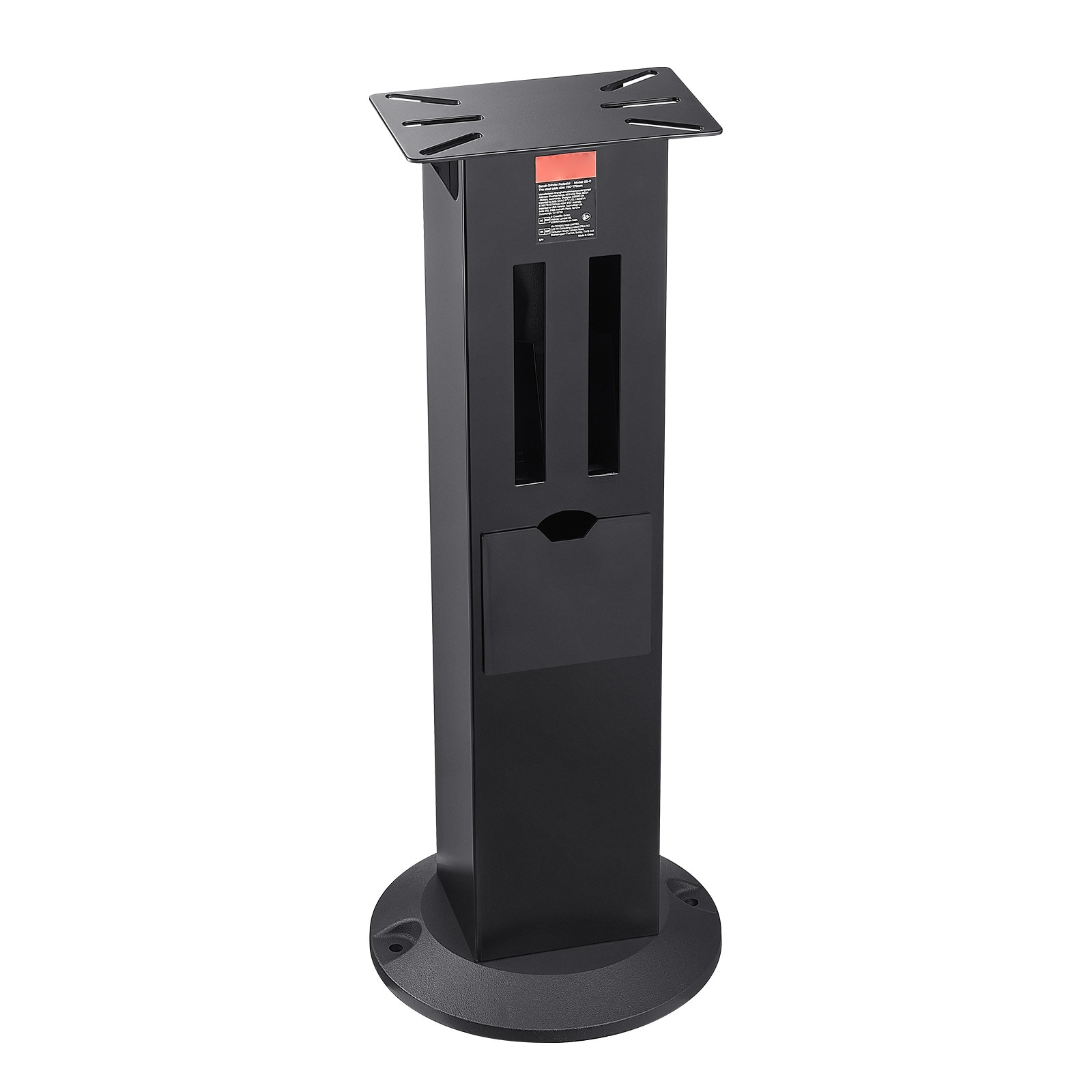 GIVIMO Heavy-Duty Bench Grinder and Vise Floor Pedestal Stand 11-in by 6.7-in Mounting Plate 33-in Working Height Cast Iron Base with Wheel Storage Compartments and Floor Anchors #LW102GIVSS0591