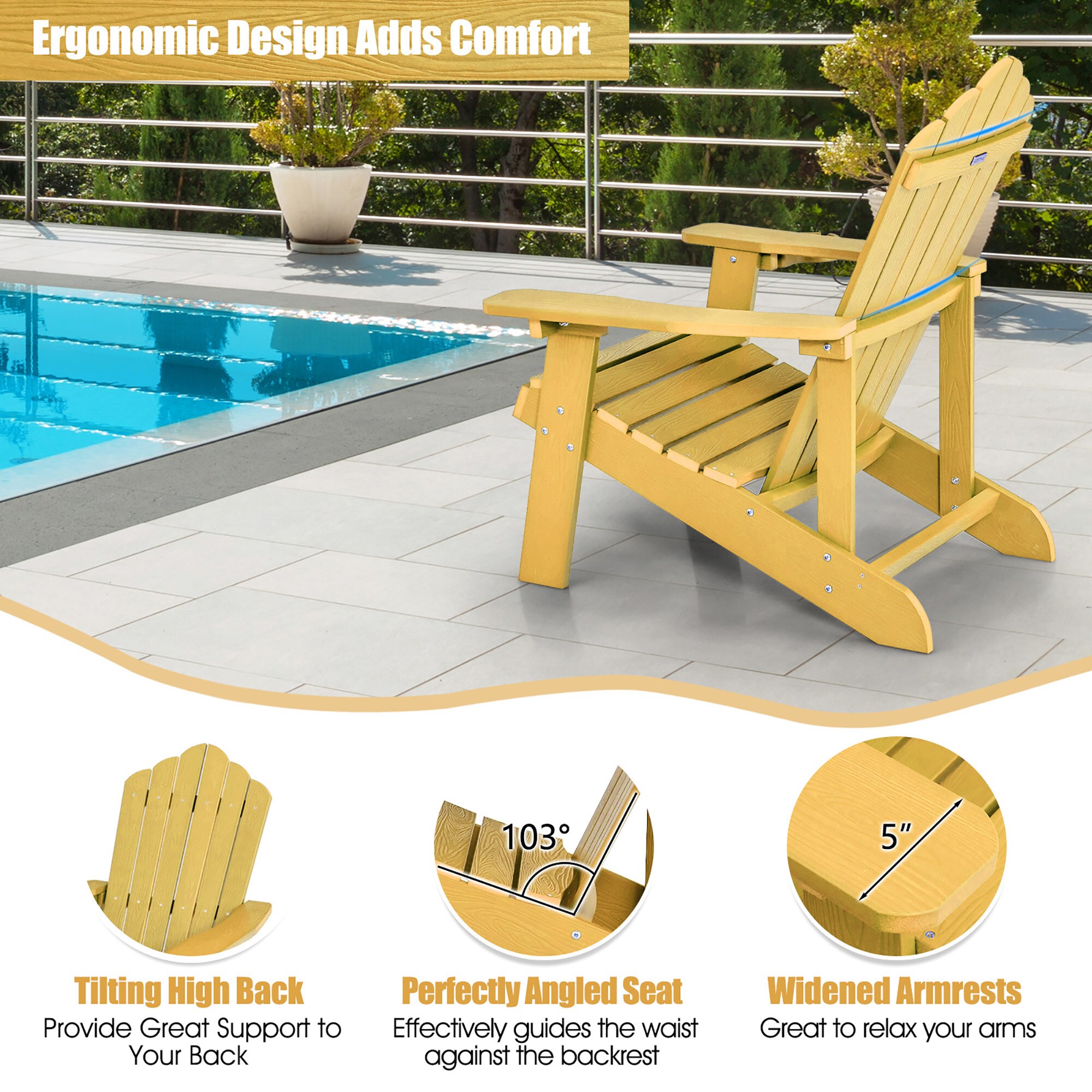 Costway NP10983YW Patio-Chairs - View #2